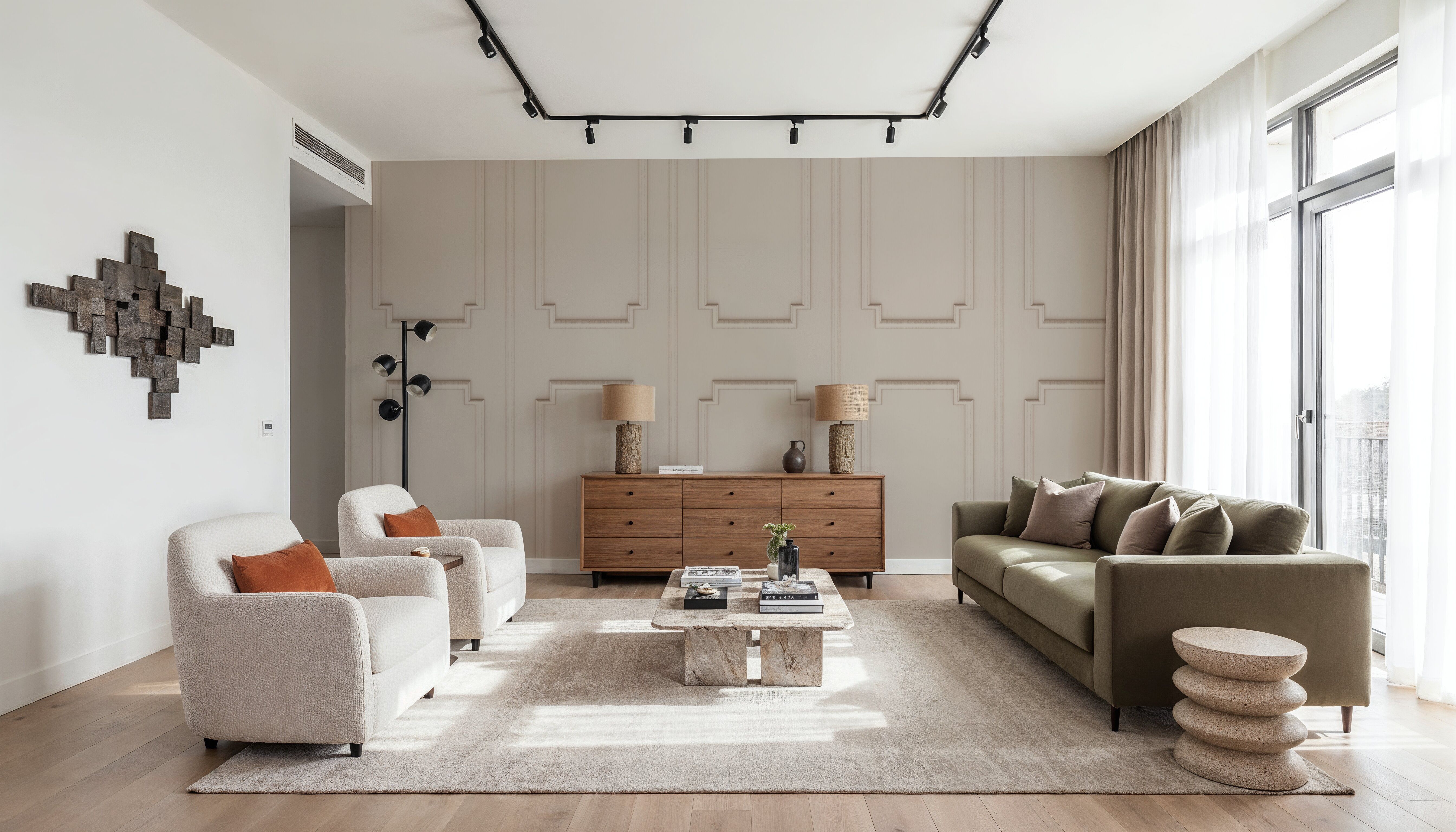 Faux Wall Panel Moulding, Beige