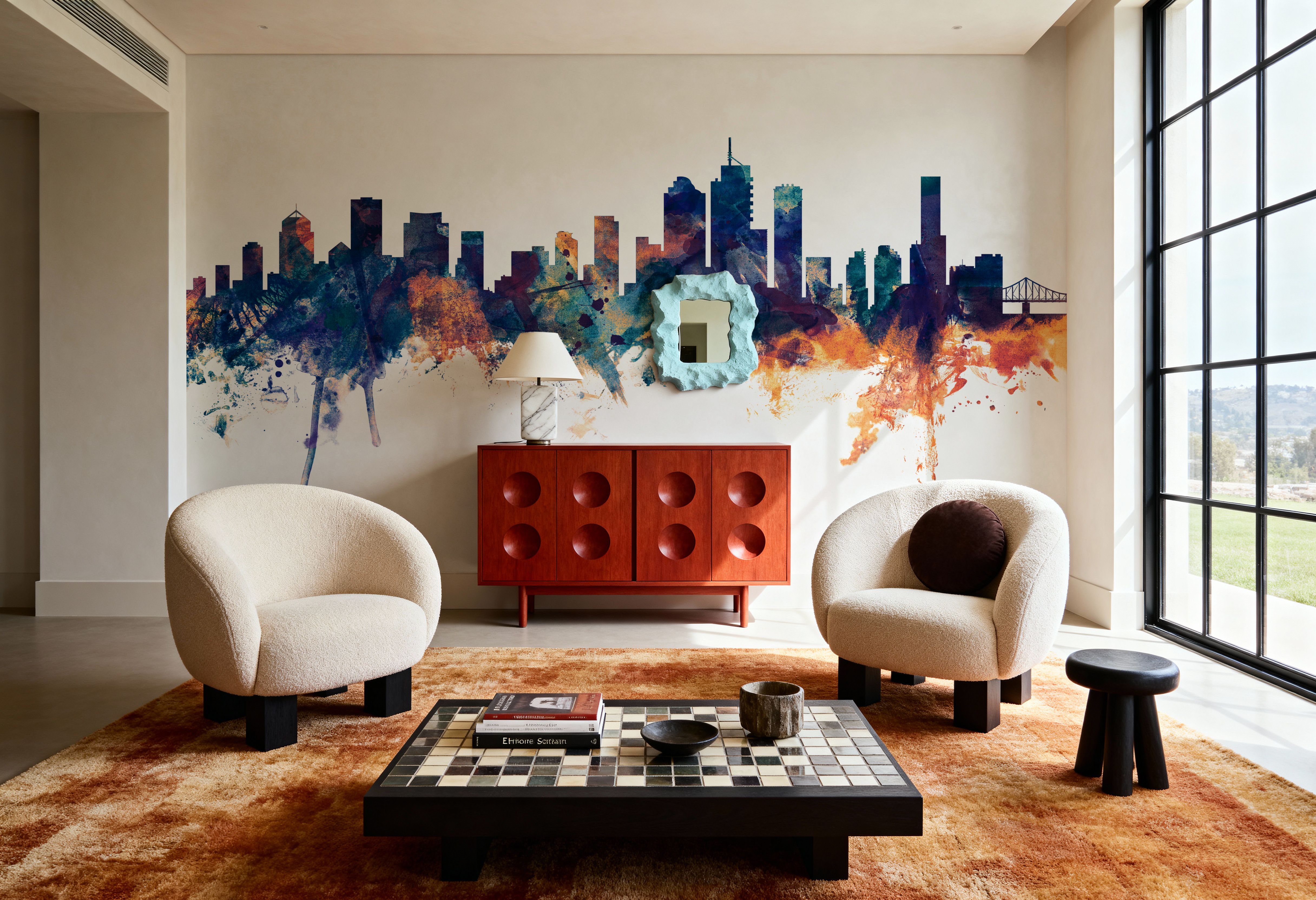 Brisbane Australia Skyline Blue & Bronze