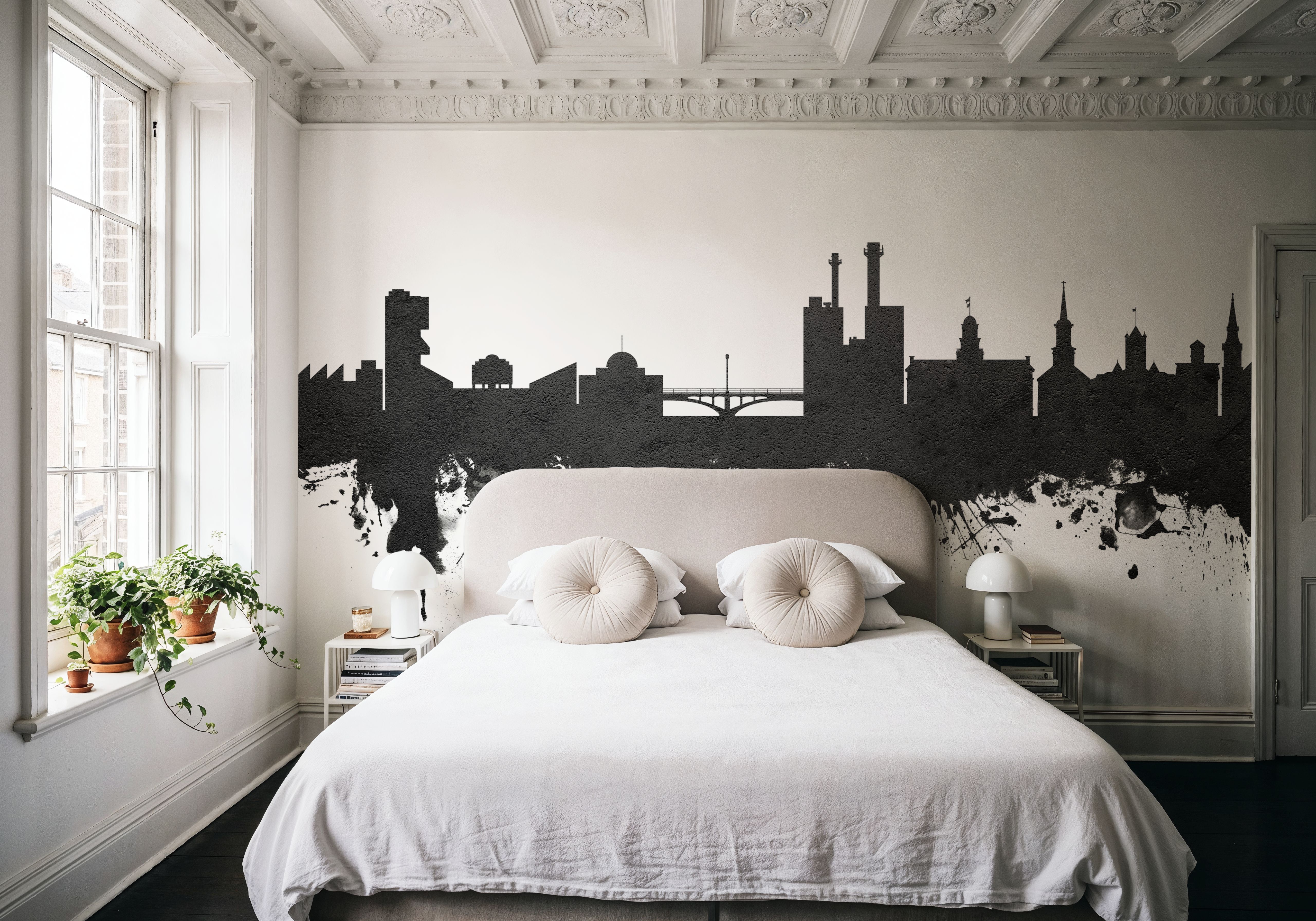 Iowa City Skyline Black & White