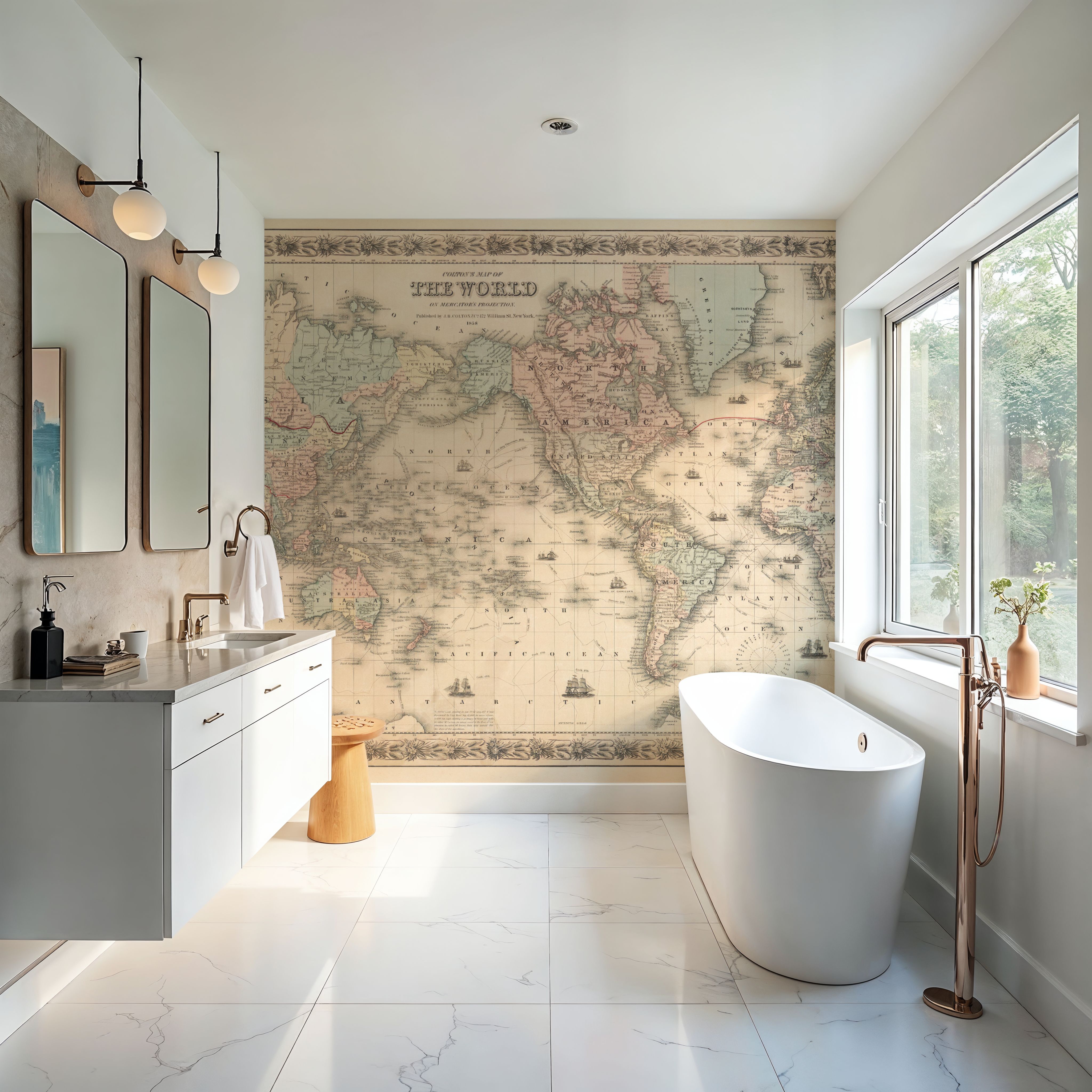 Colton's World Map 1858