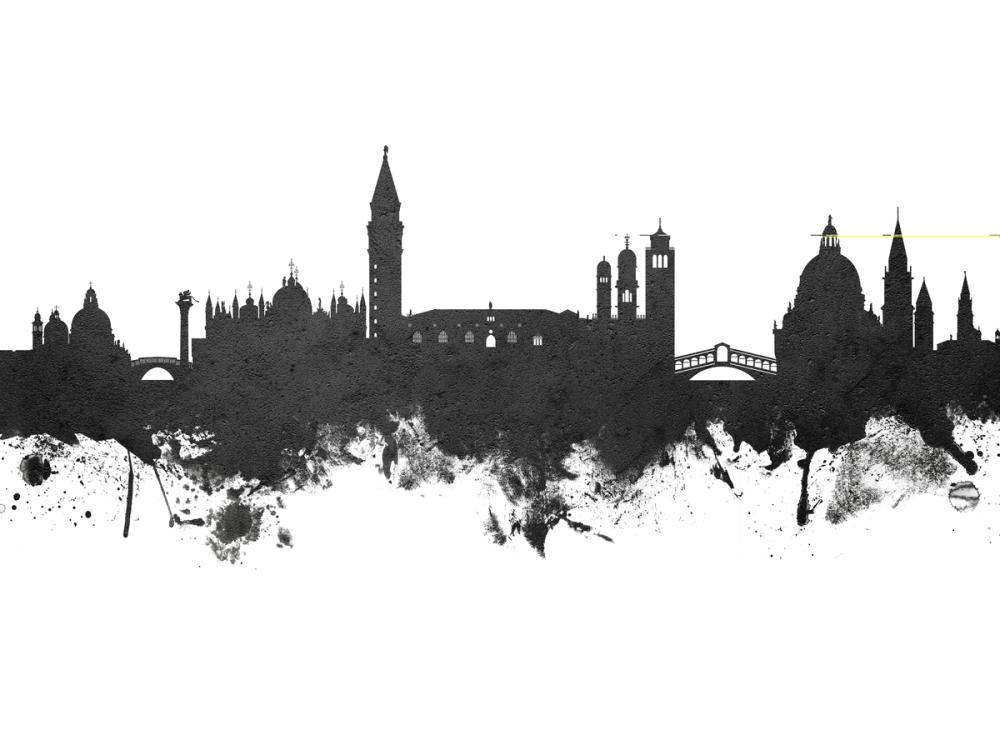 Venice Itay Skyline Black & White