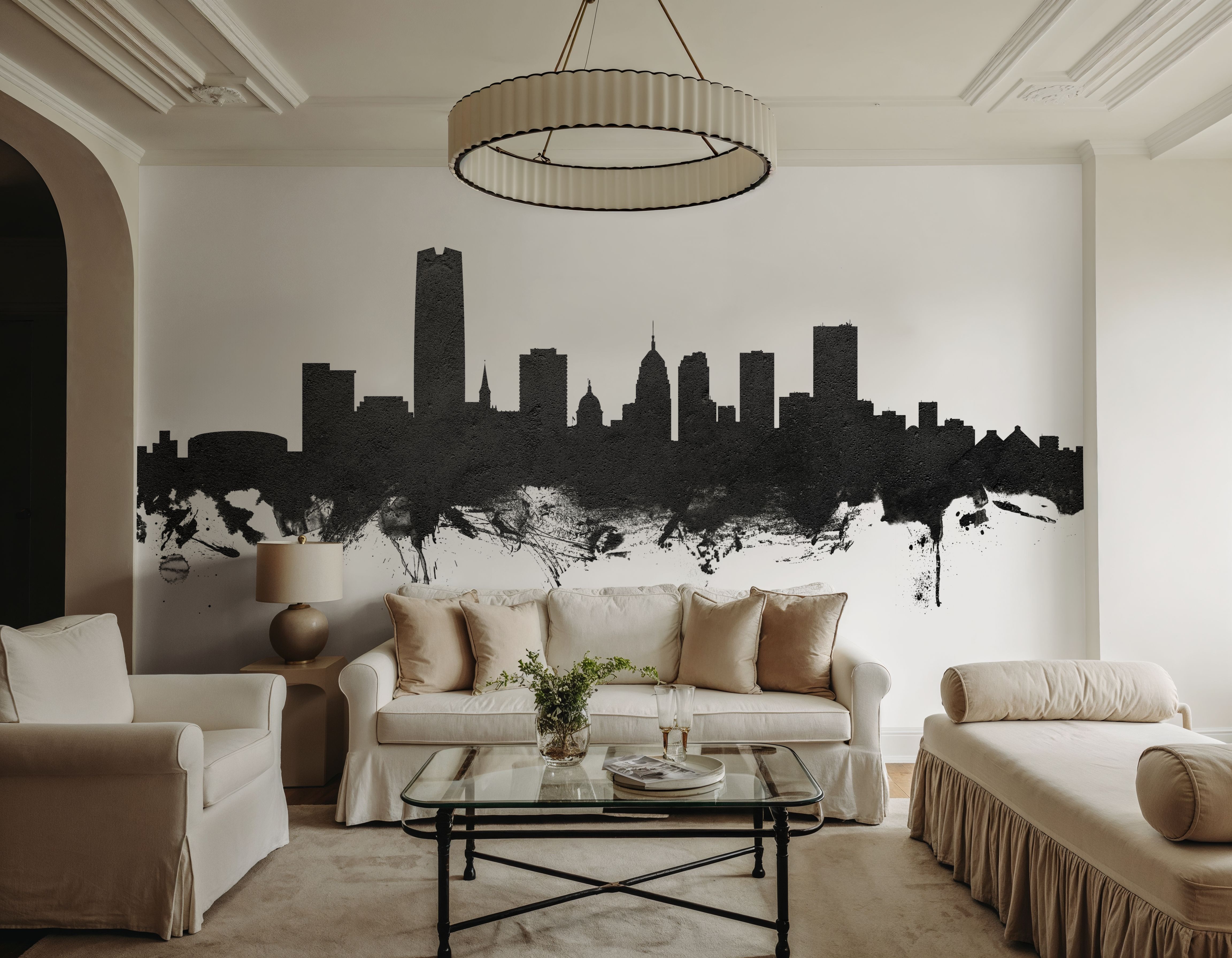 Oklahoma City Skyline Black & White