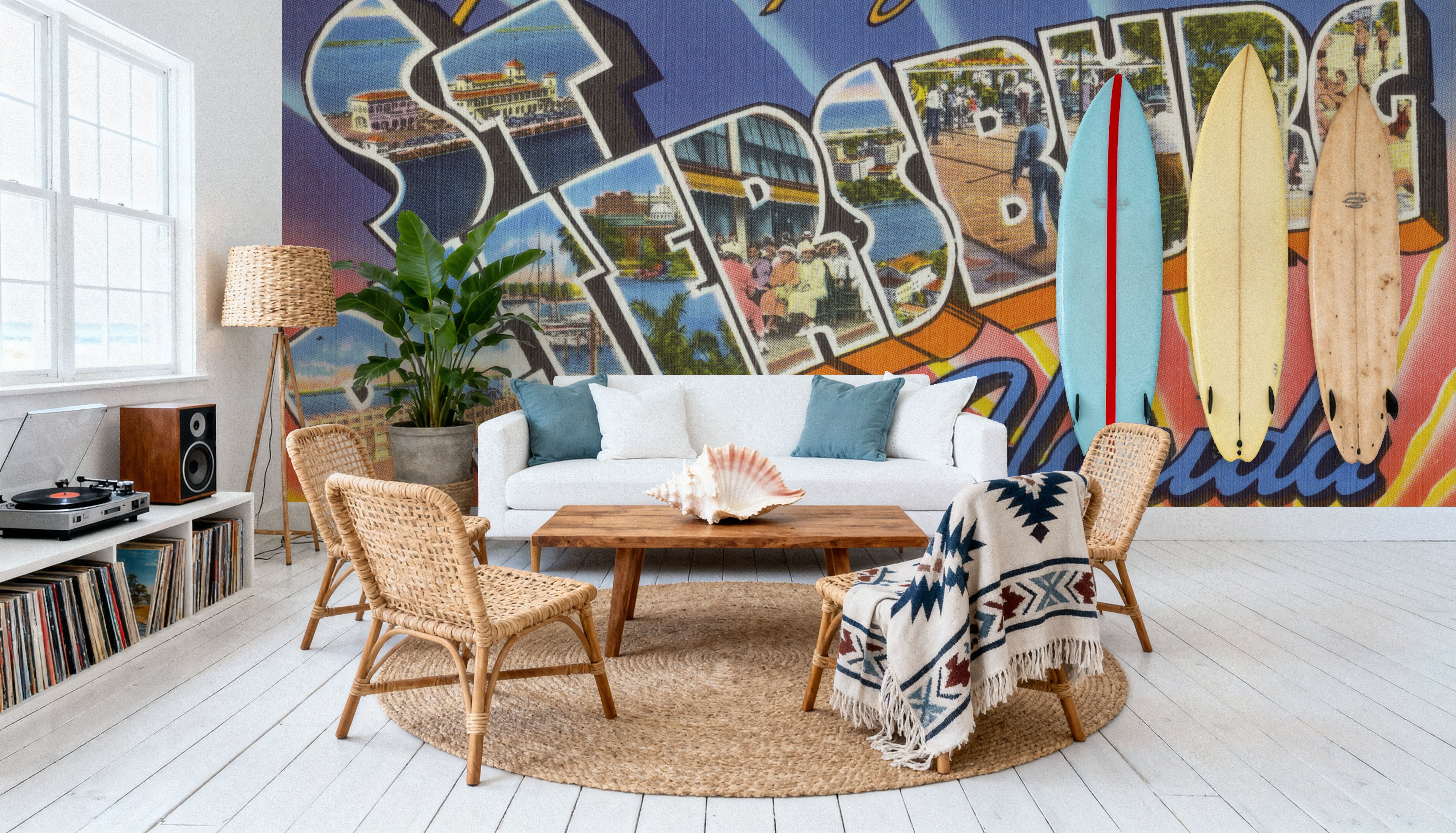 Greetings from St Petersburg - Screenprint Postcard, Wallpaper