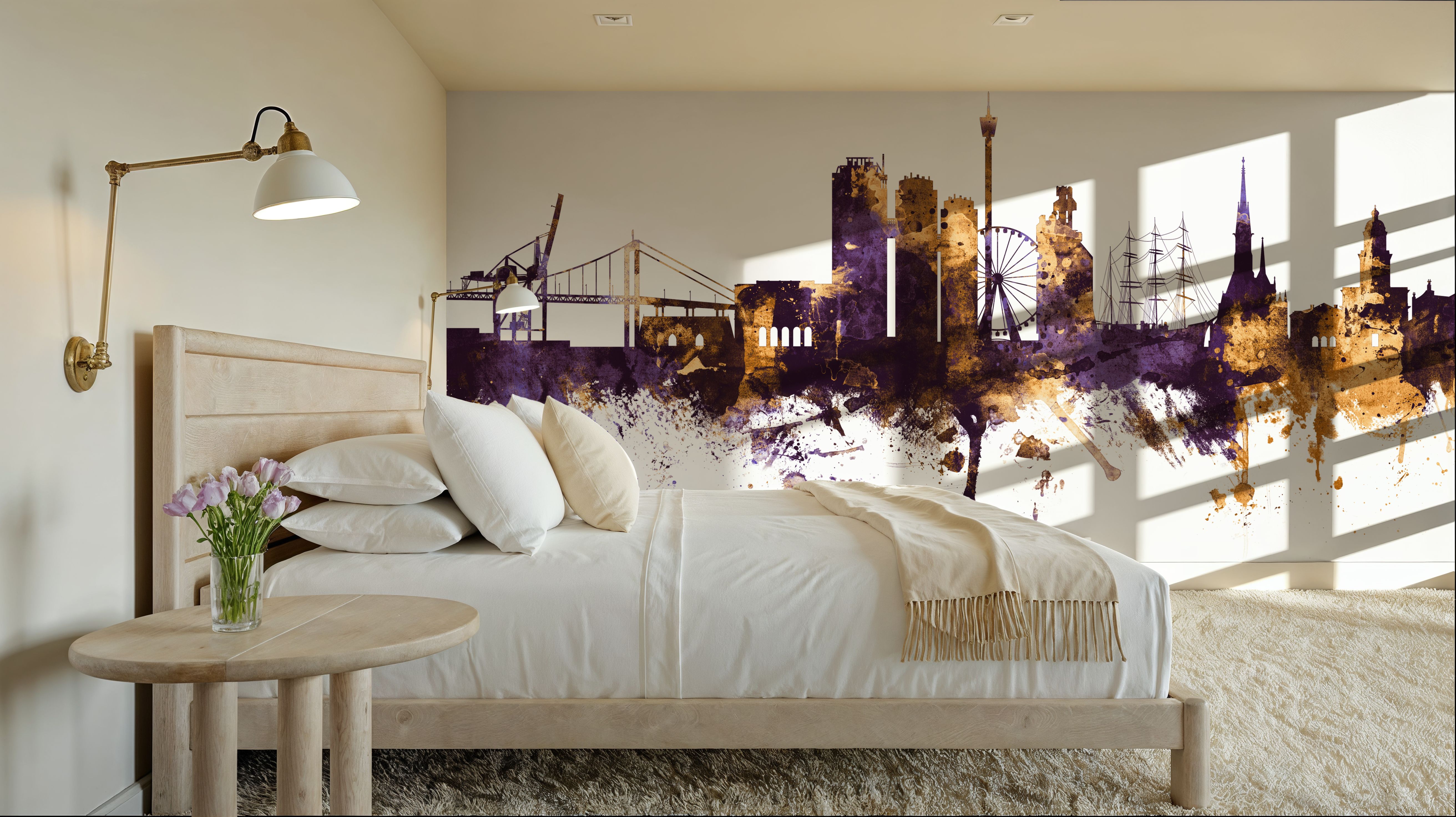 Gothenburg Skyline Purple & Gold