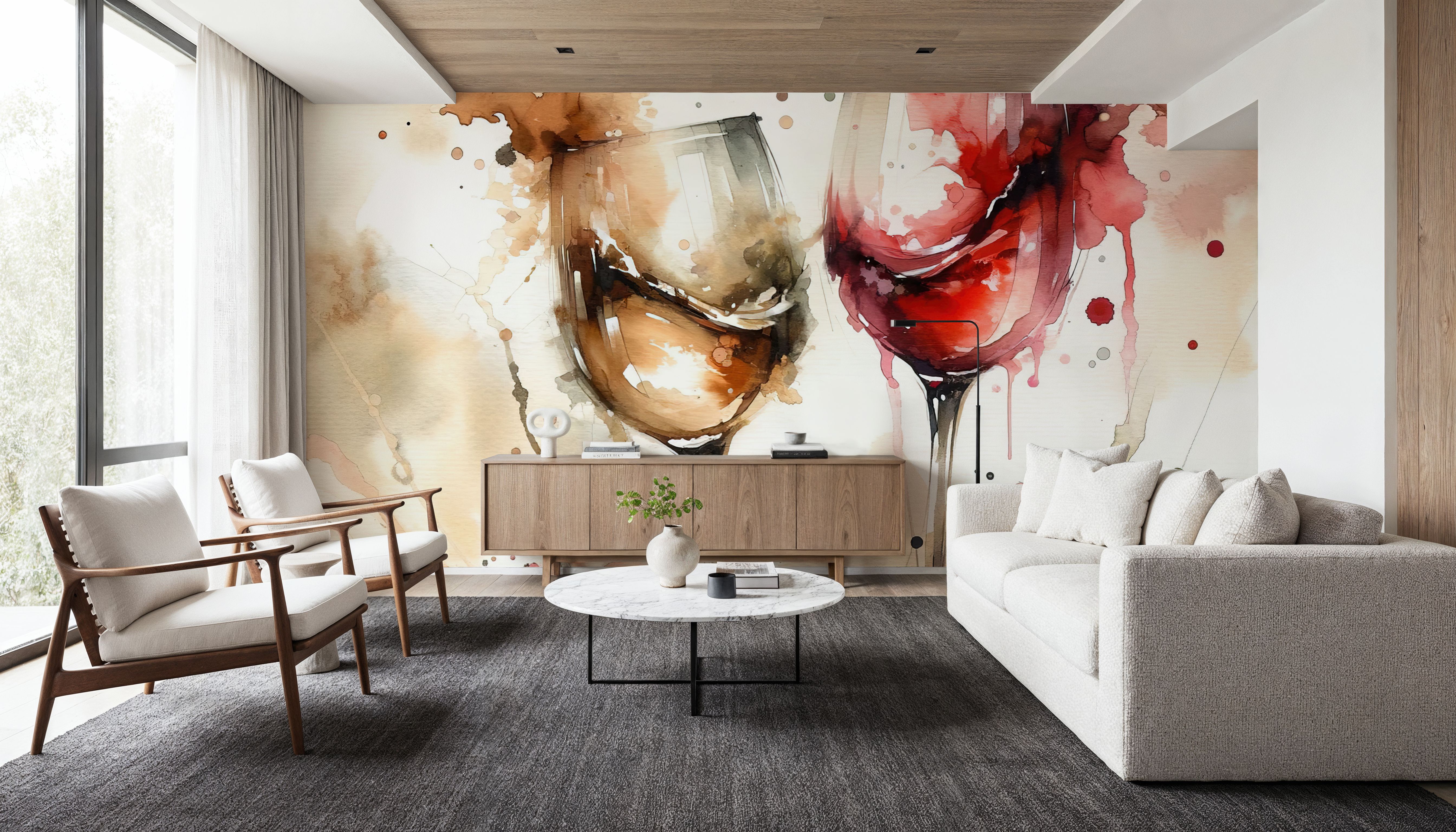 A Toast in Abstract Watercolor Elegance