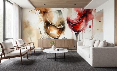A Toast in Abstract Watercolor Elegance