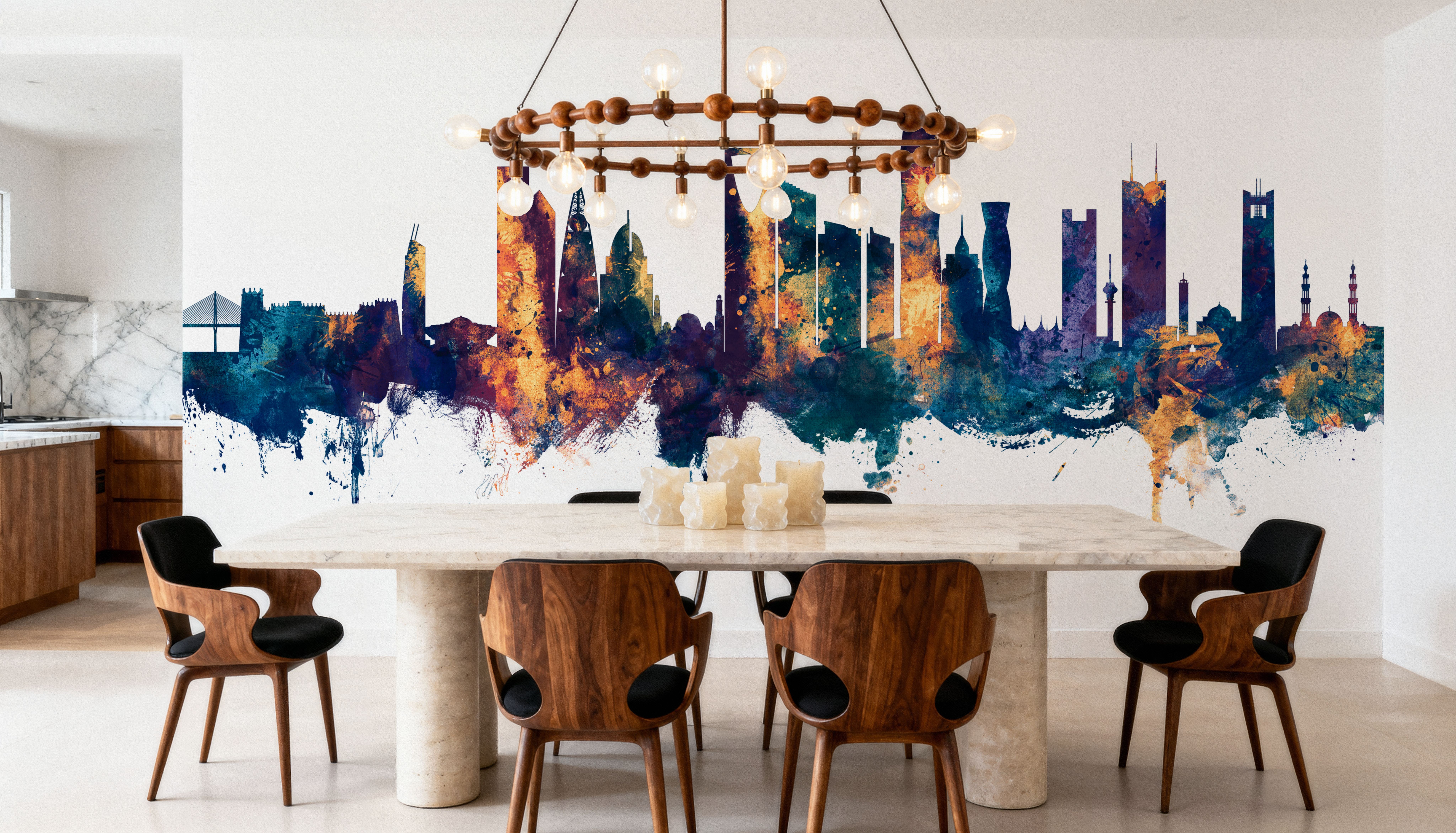 Riyadh Saudi Arabia Skyline Blue & Bronze