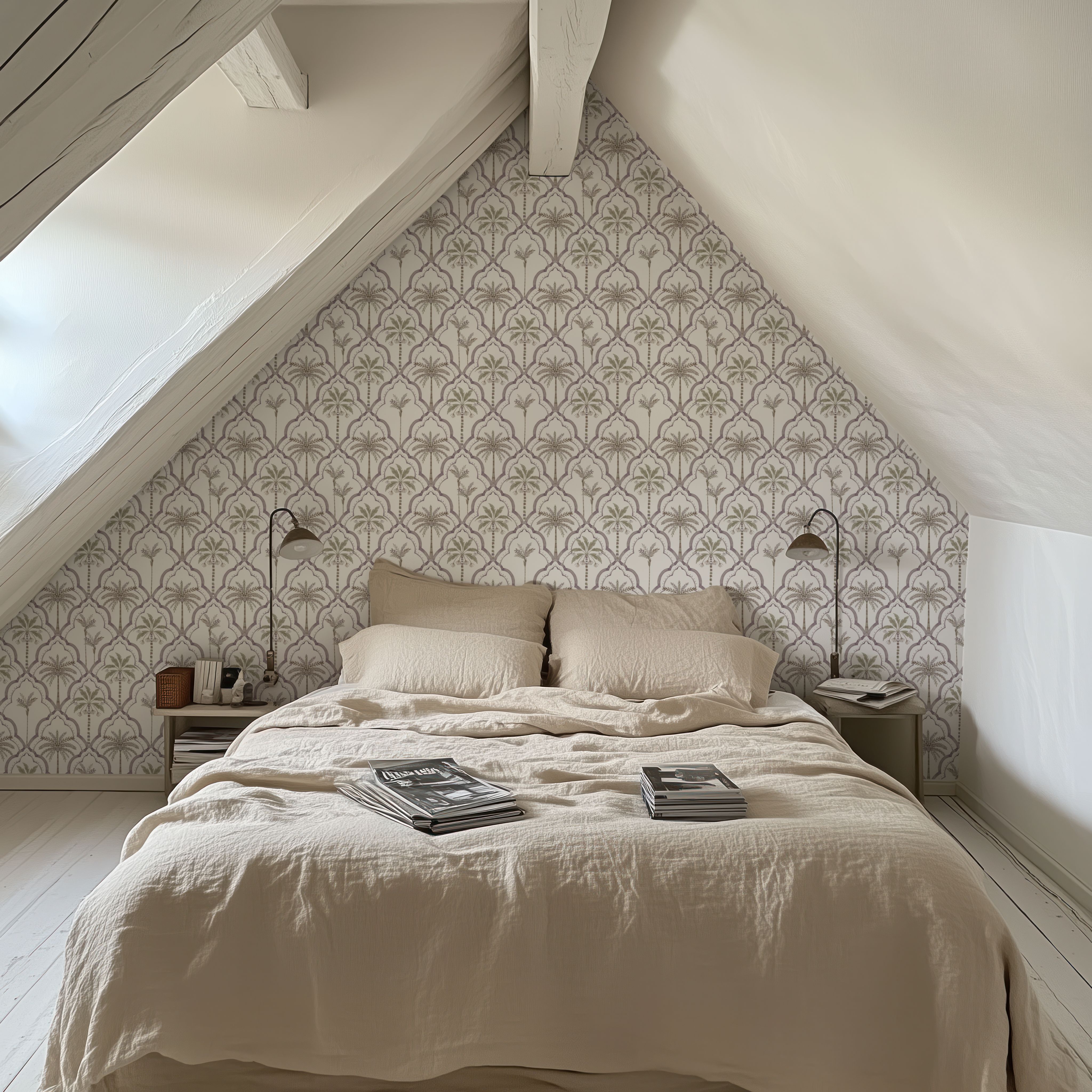 The Palm Lattice, Mauve & Khaki