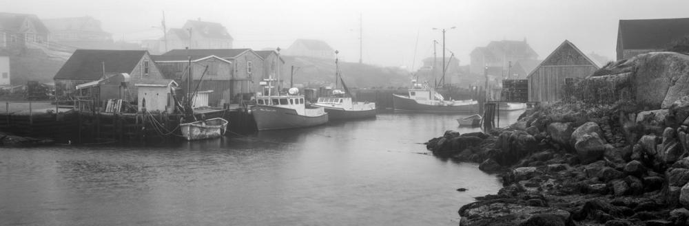 Foggy Fishing BW