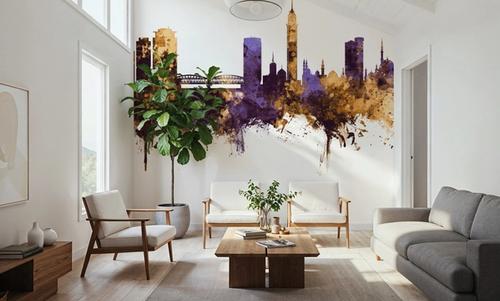 Cairo Egypt Skyline Purple & Gold