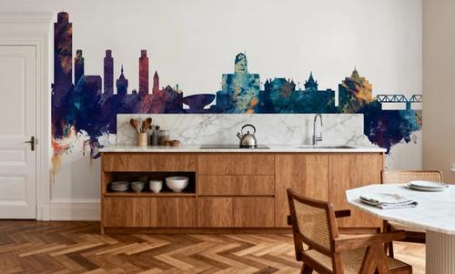 Albany New York Skyline Blue & Bronze