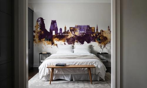 Coimbatore India Skyline Purple & Gold