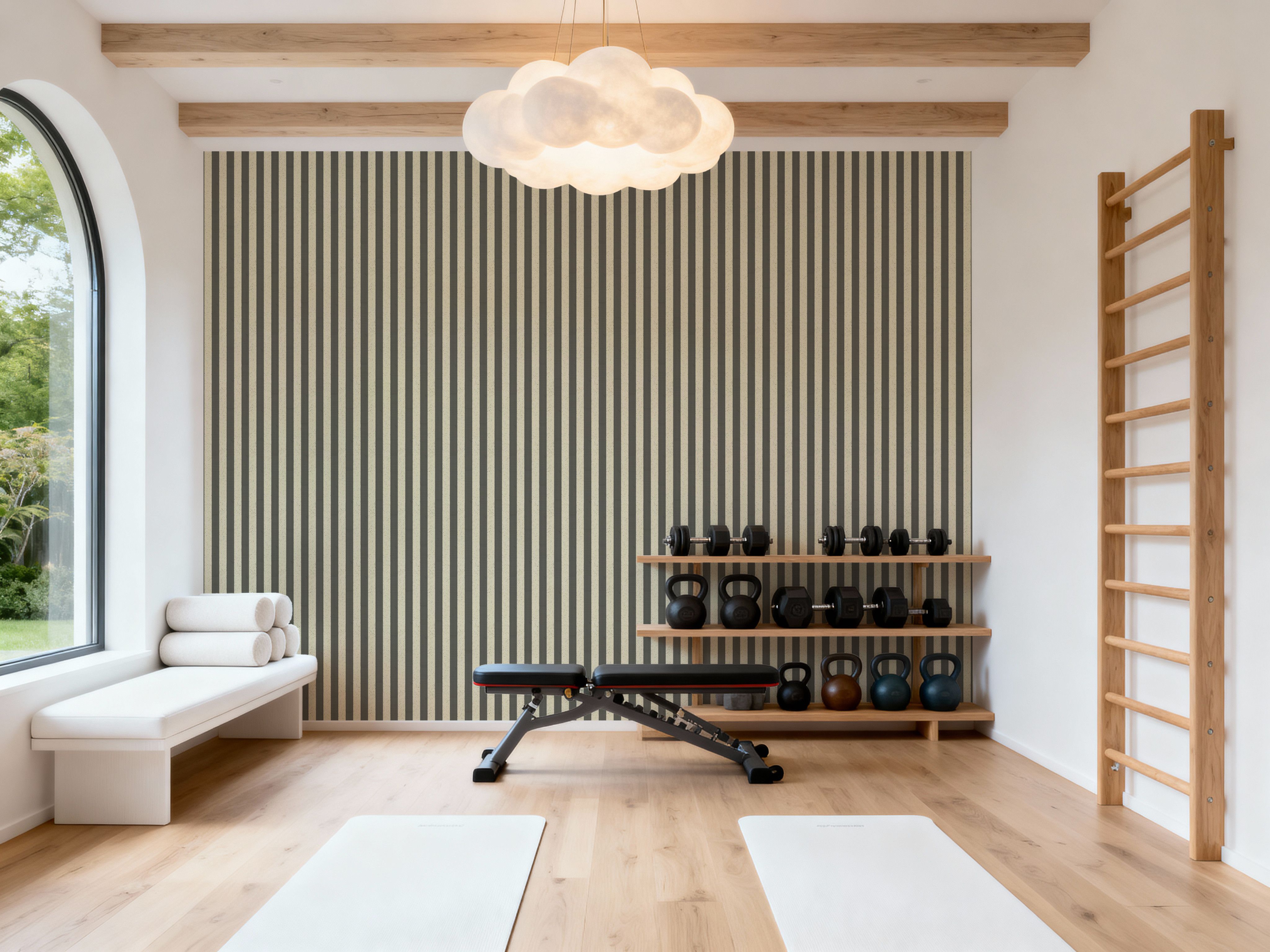 Ticking Awning Stripes, Liquorice
