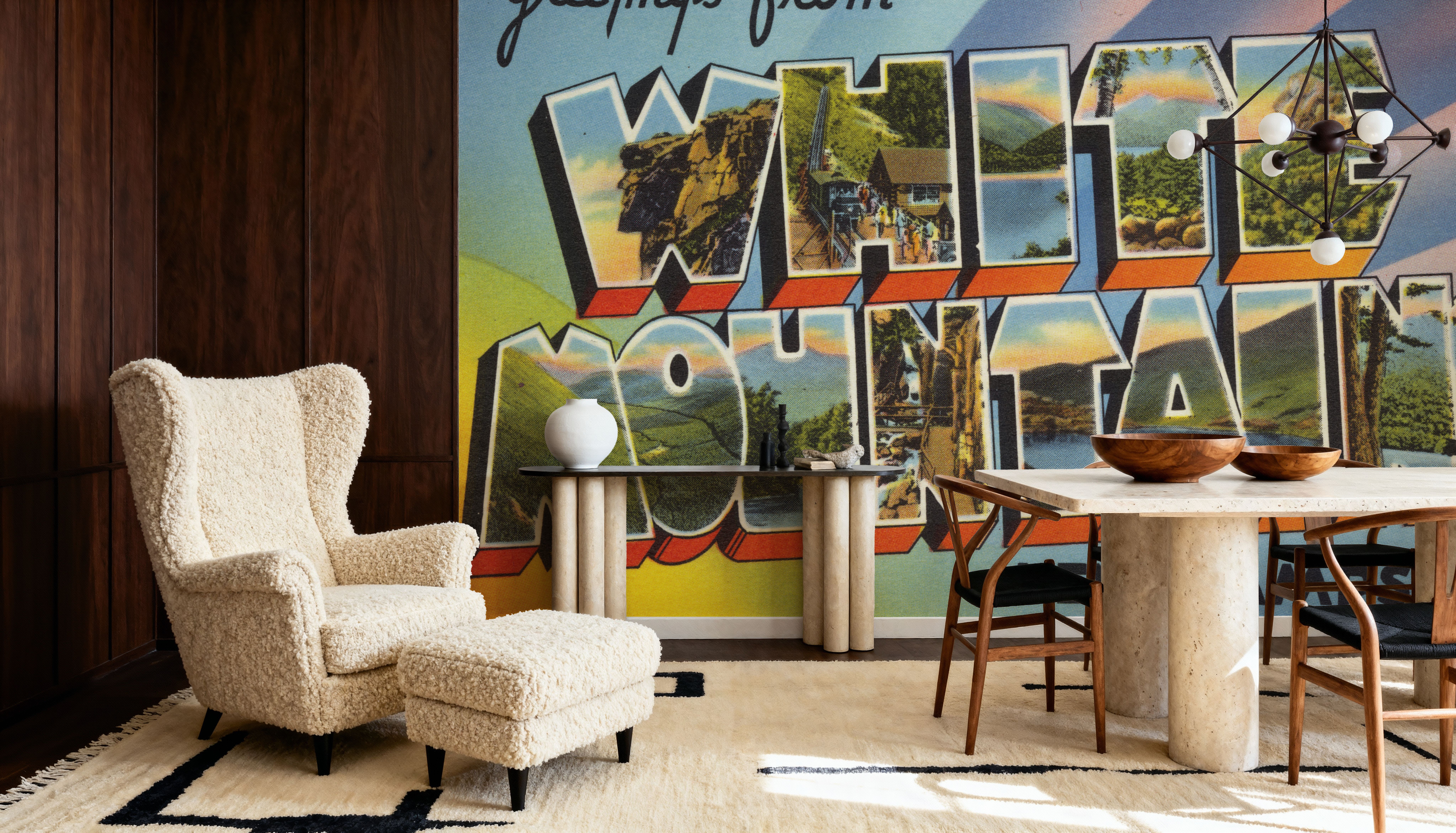 Greetings from White Mountains - Screenprint Postcard