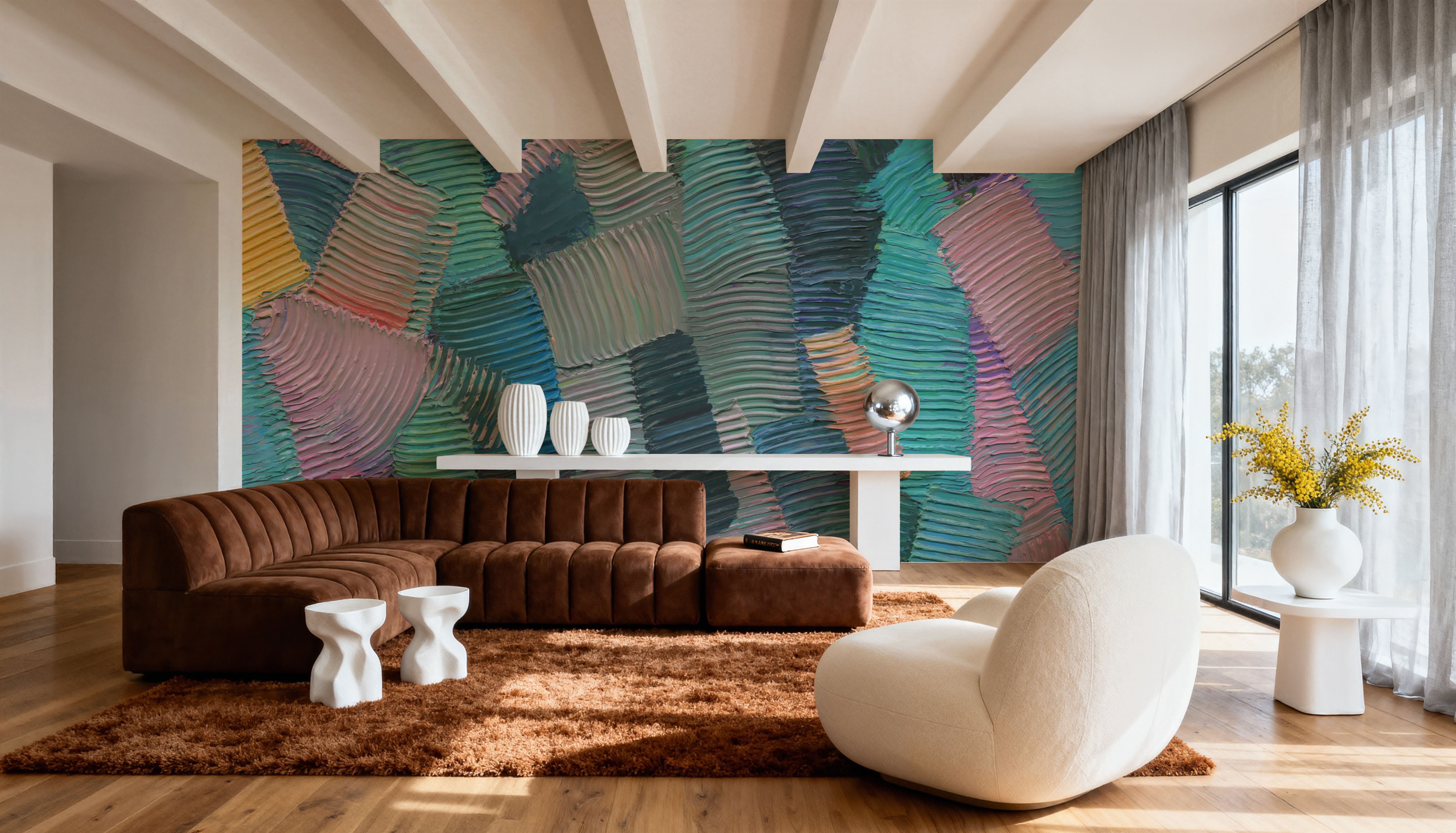 Abstract Stroke Texture Painting, Warm, Wallpaper