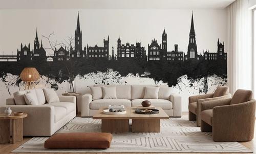 Derry Northern Ireland Skyline Black & White