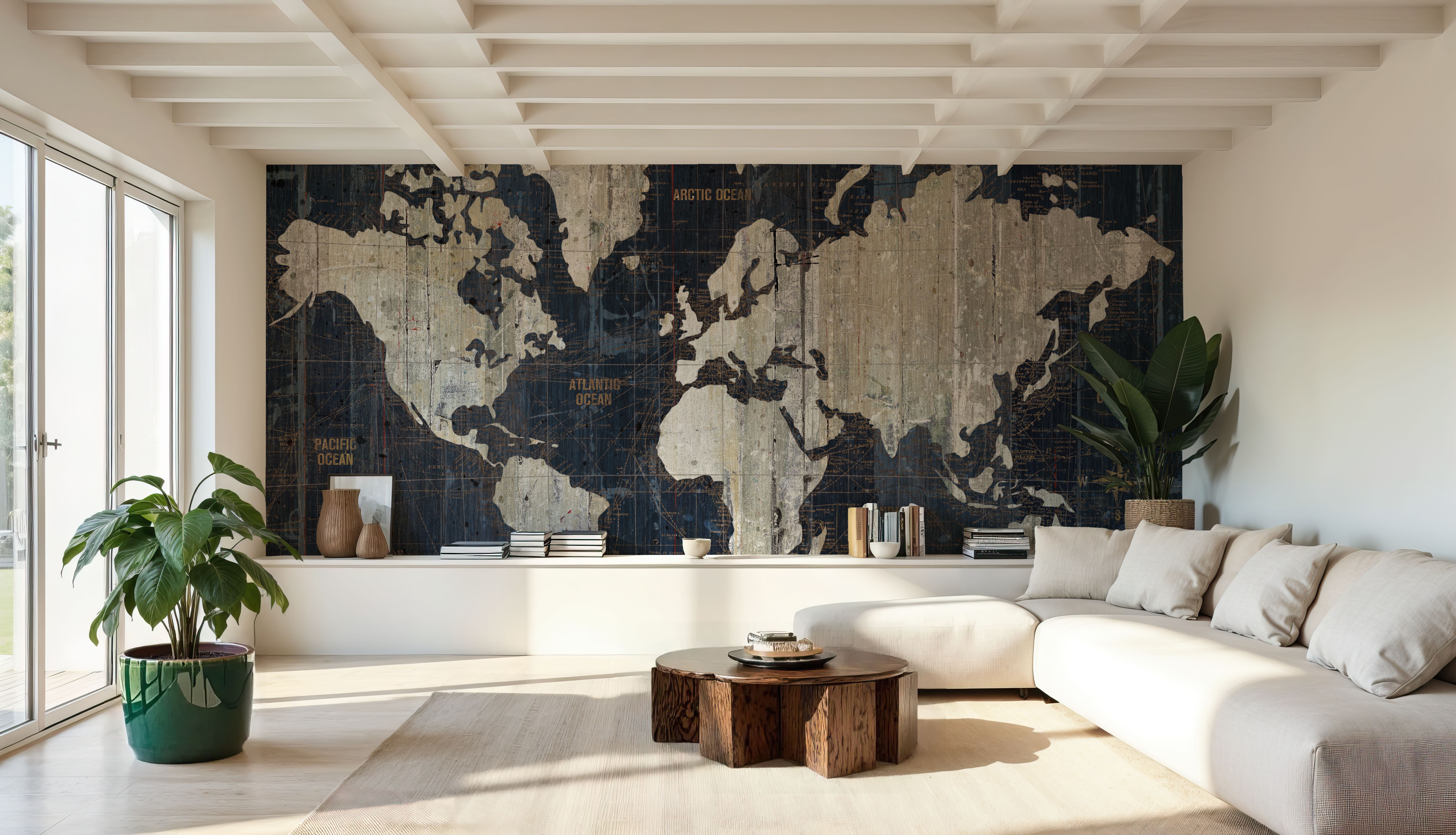 Old World Map Blue v2