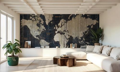 Old World Map Blue v2
