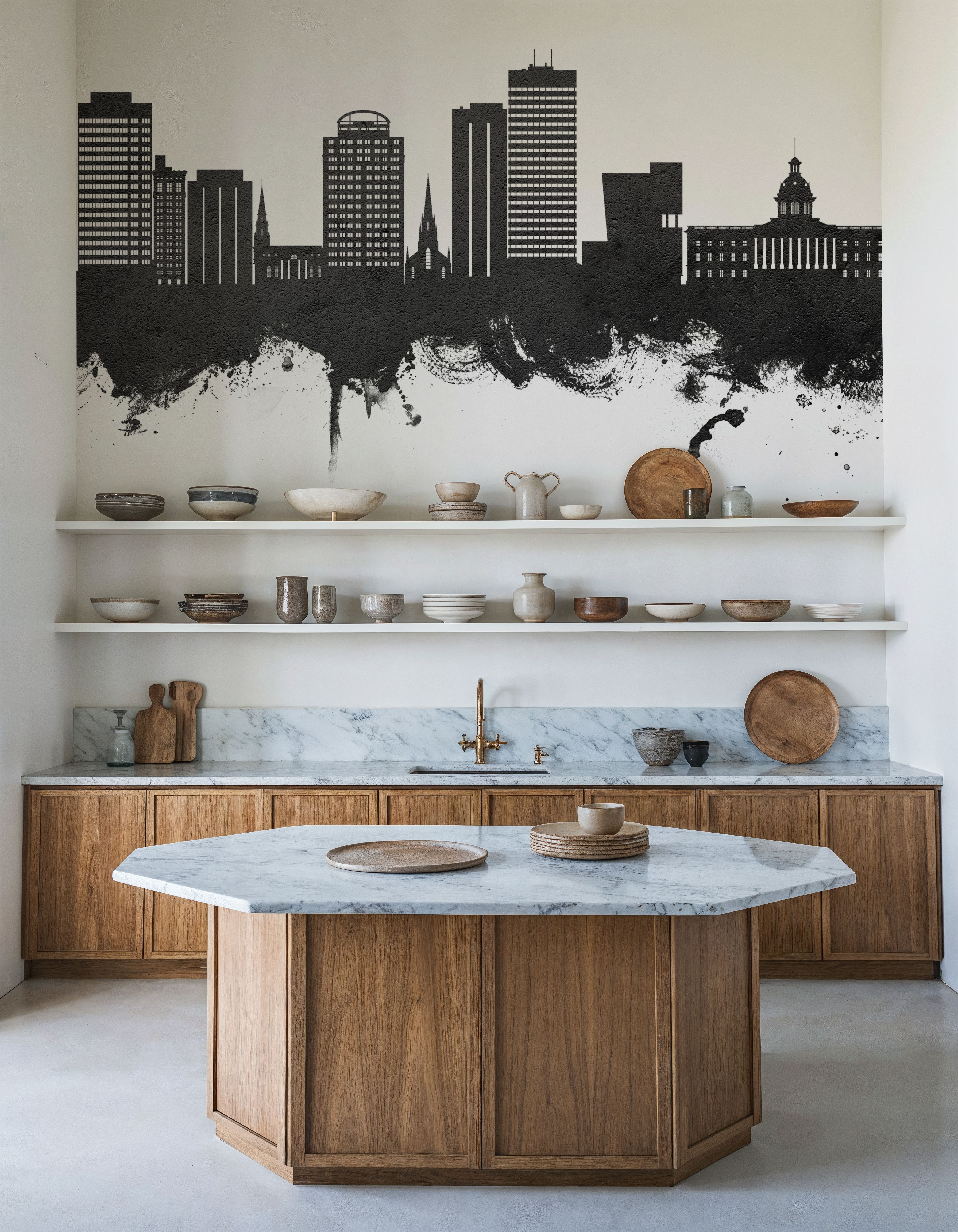 Columbia South Carolina Skyline Black & White