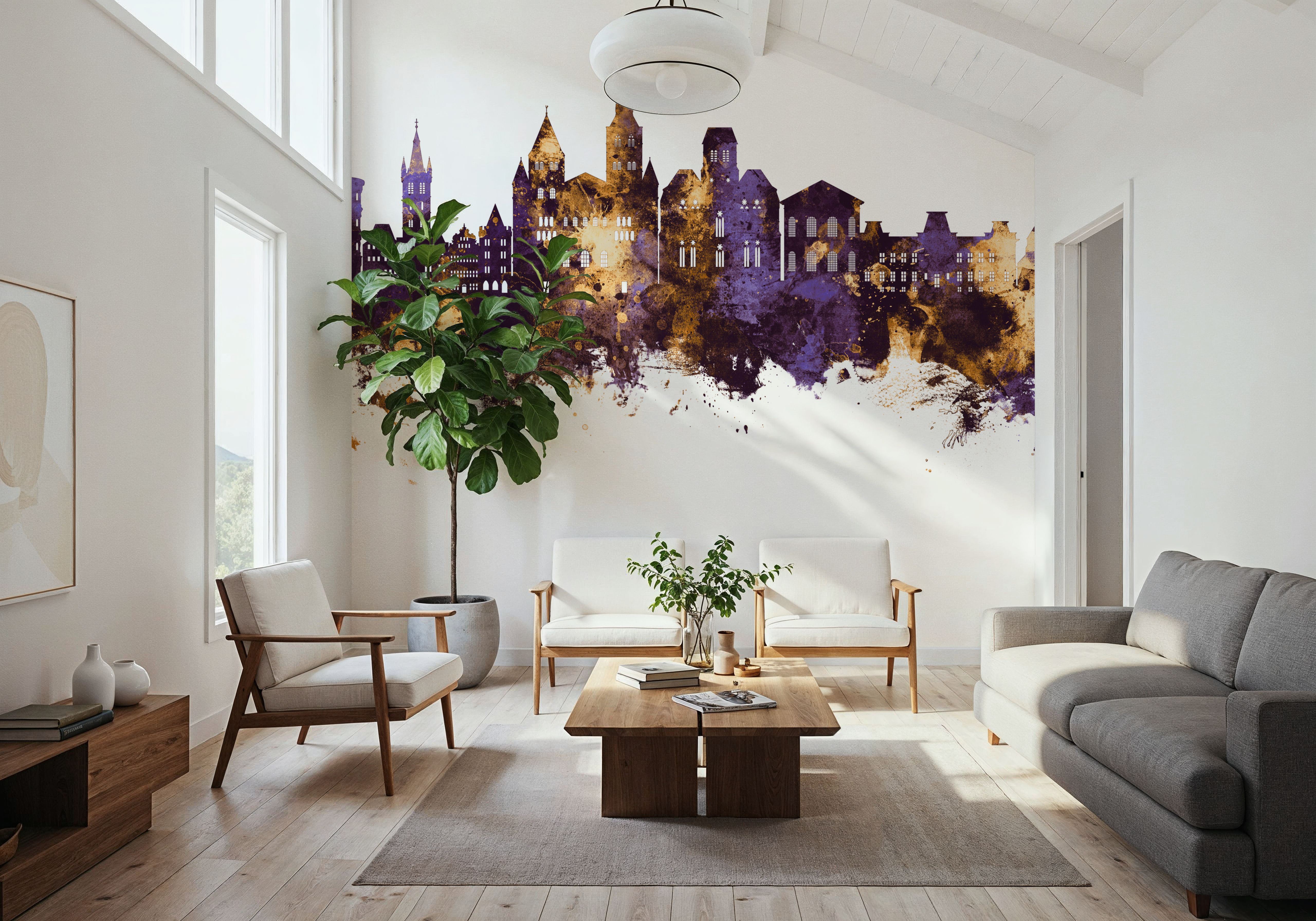 Trier Germany Skyline Purple & Gold