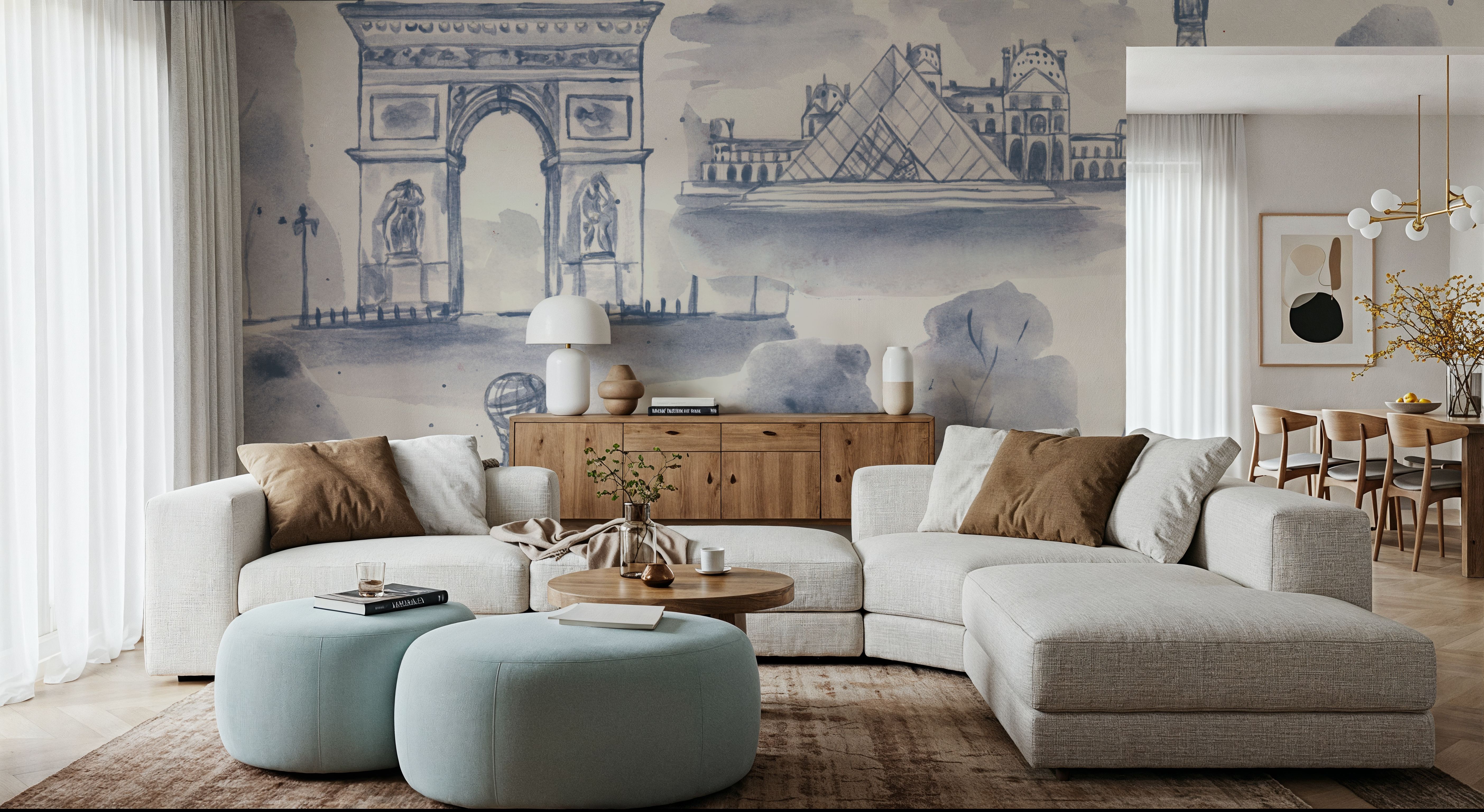 Paris Landmarks, Papel pintado