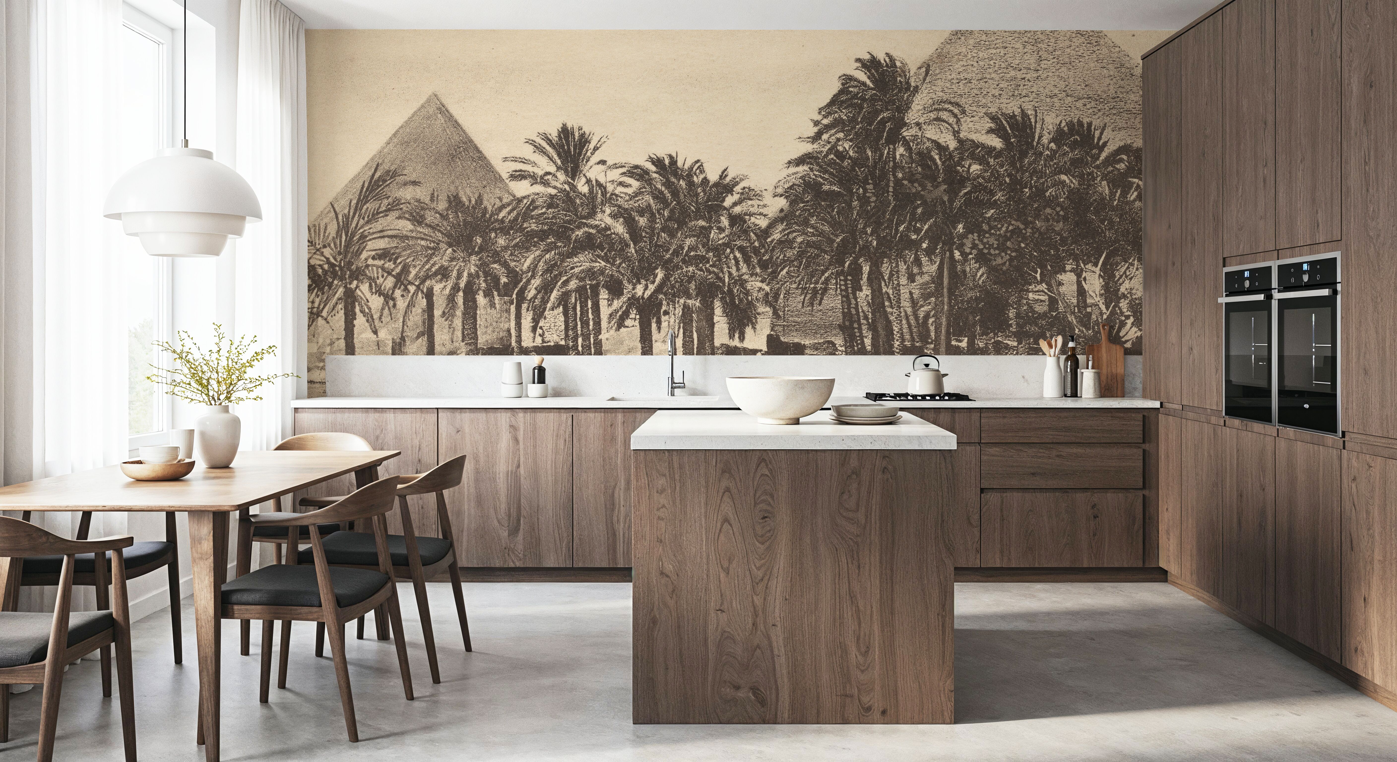 Pyramid Palmtrees Postcard - Screenprint