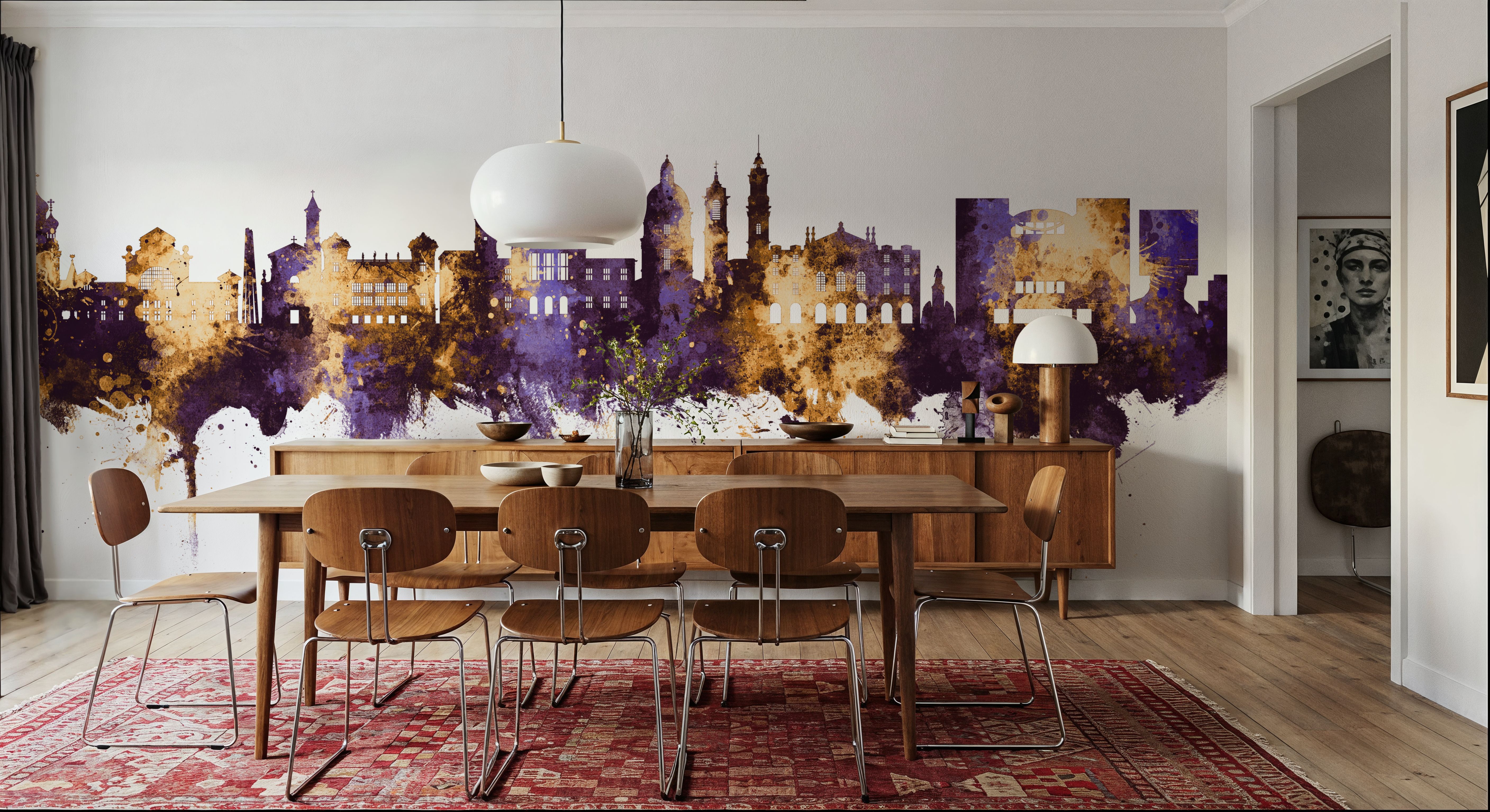 Nice France Skyline Purple & Gold