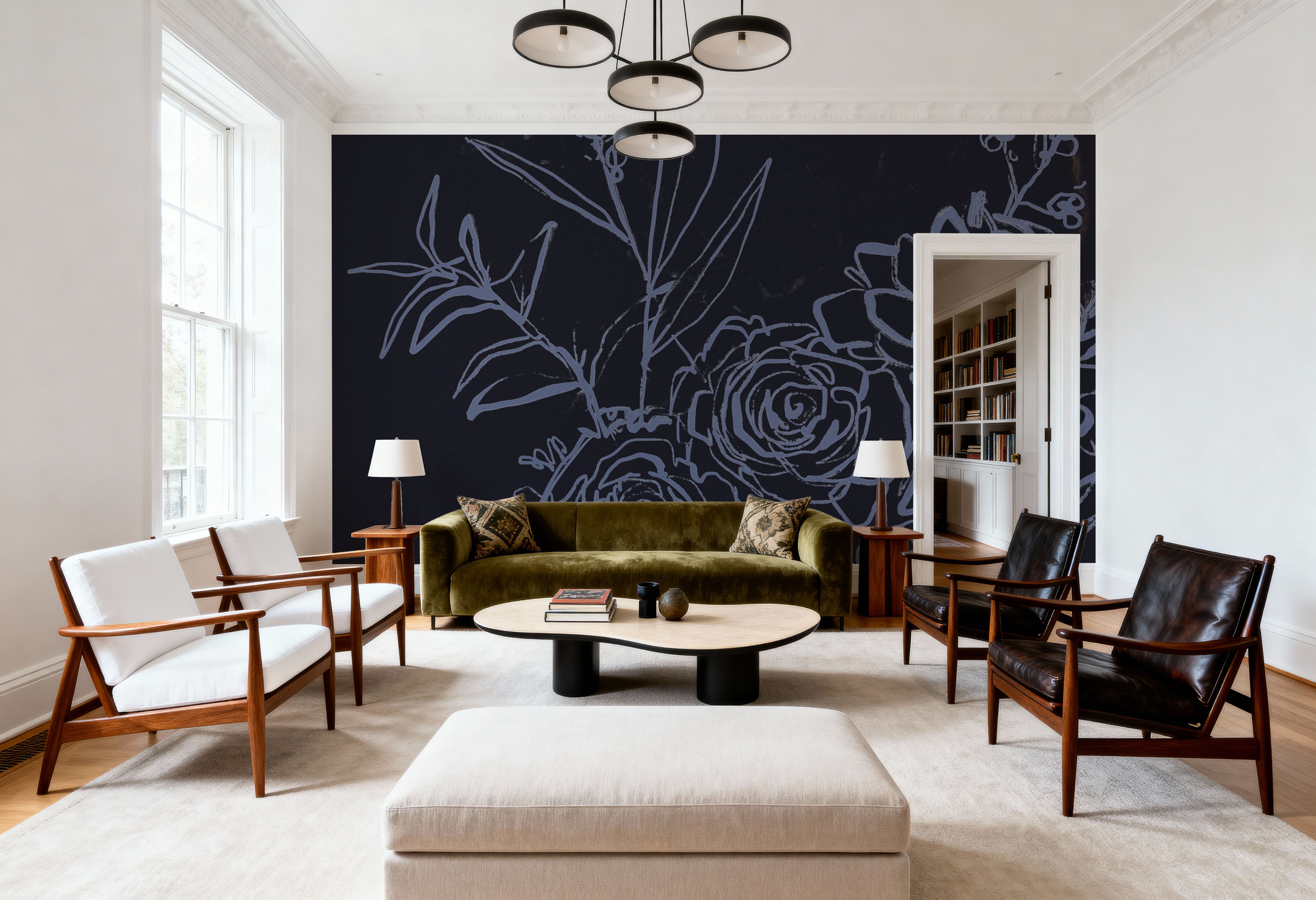 Flower Bundle Dark, Tapet