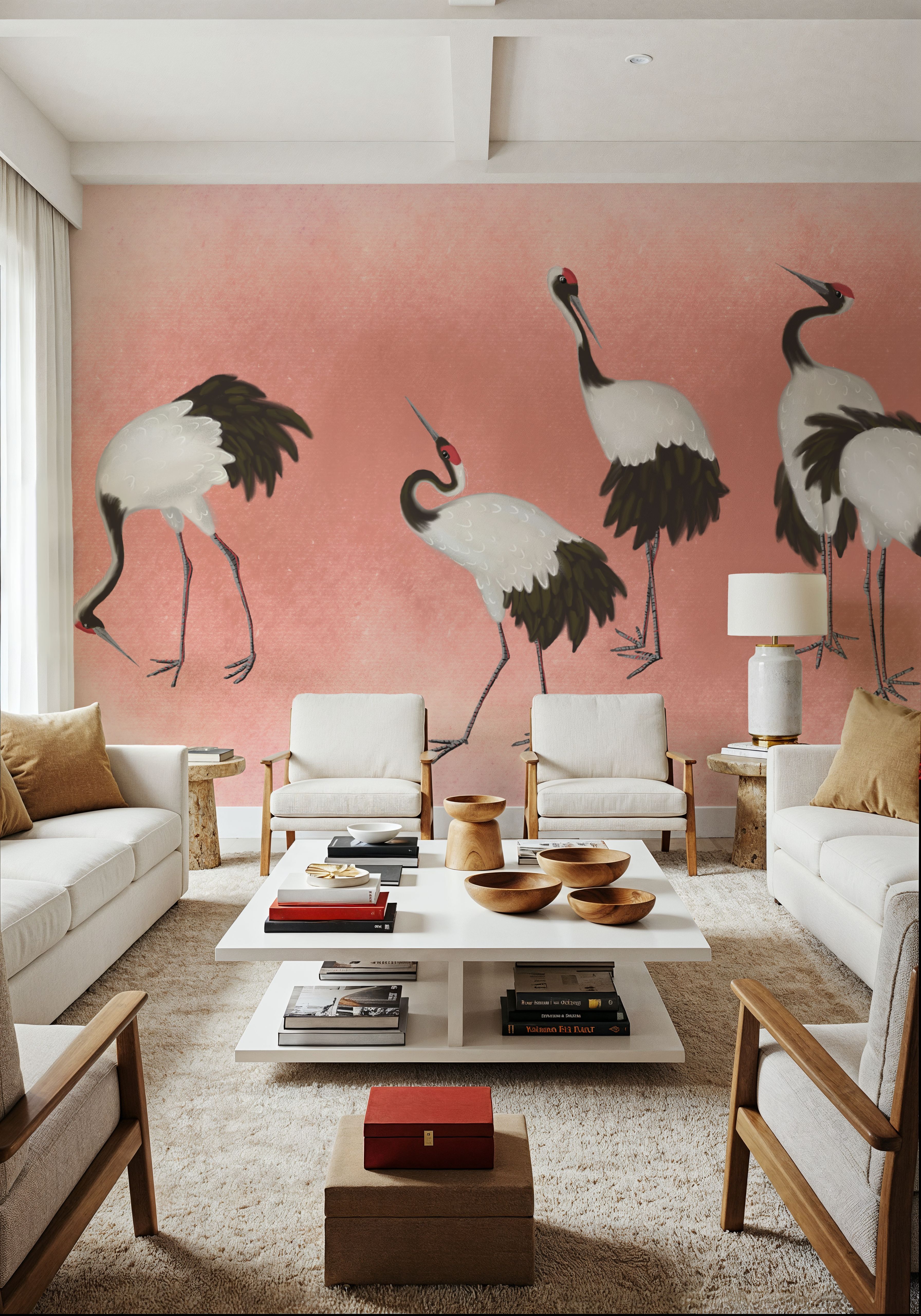 Japanese Cranes - Blush