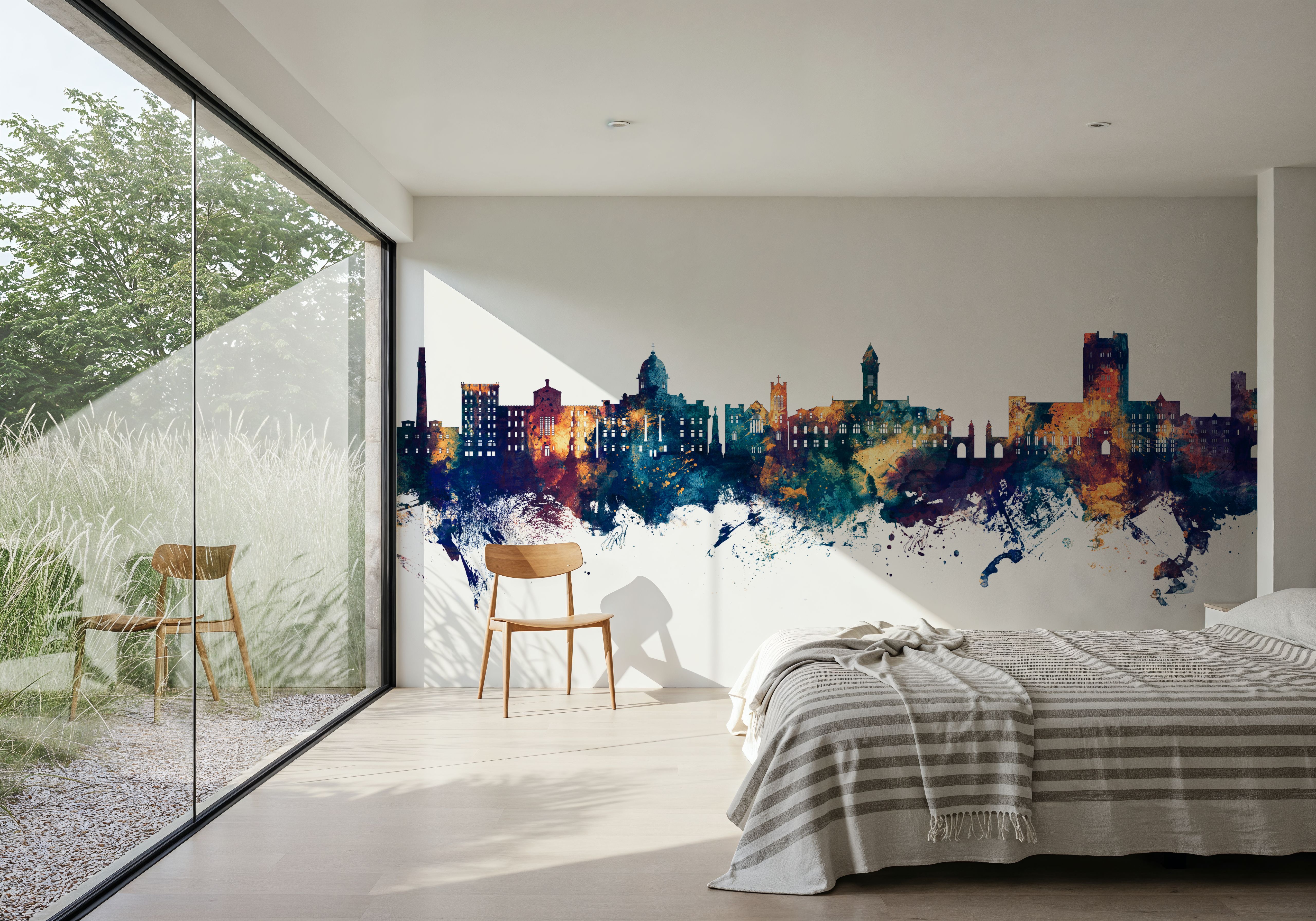 Bloomington Indiana Skyline Blue & Bronze