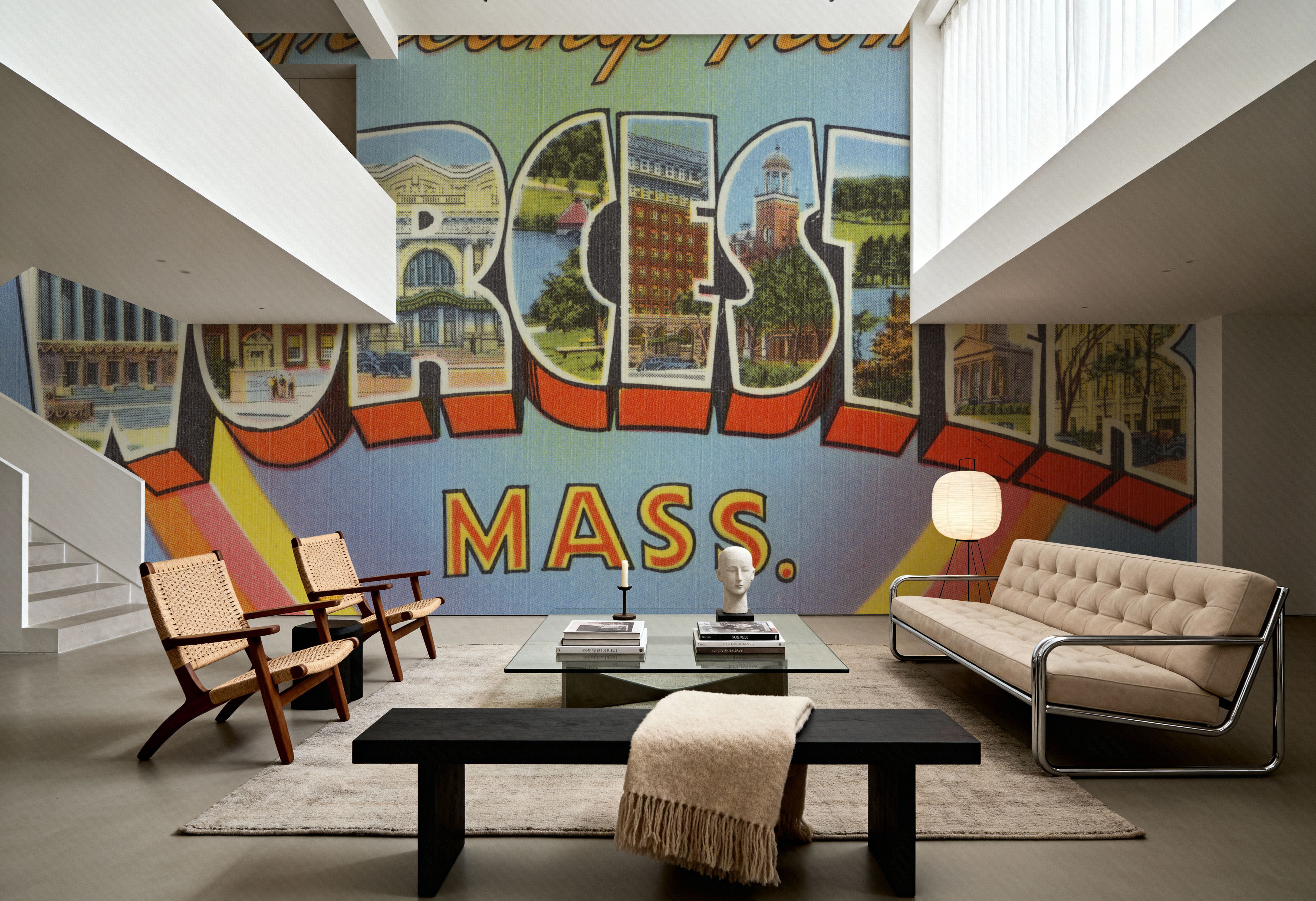 Greetings from Worcester - Screenprint Postcard, Wallpaper