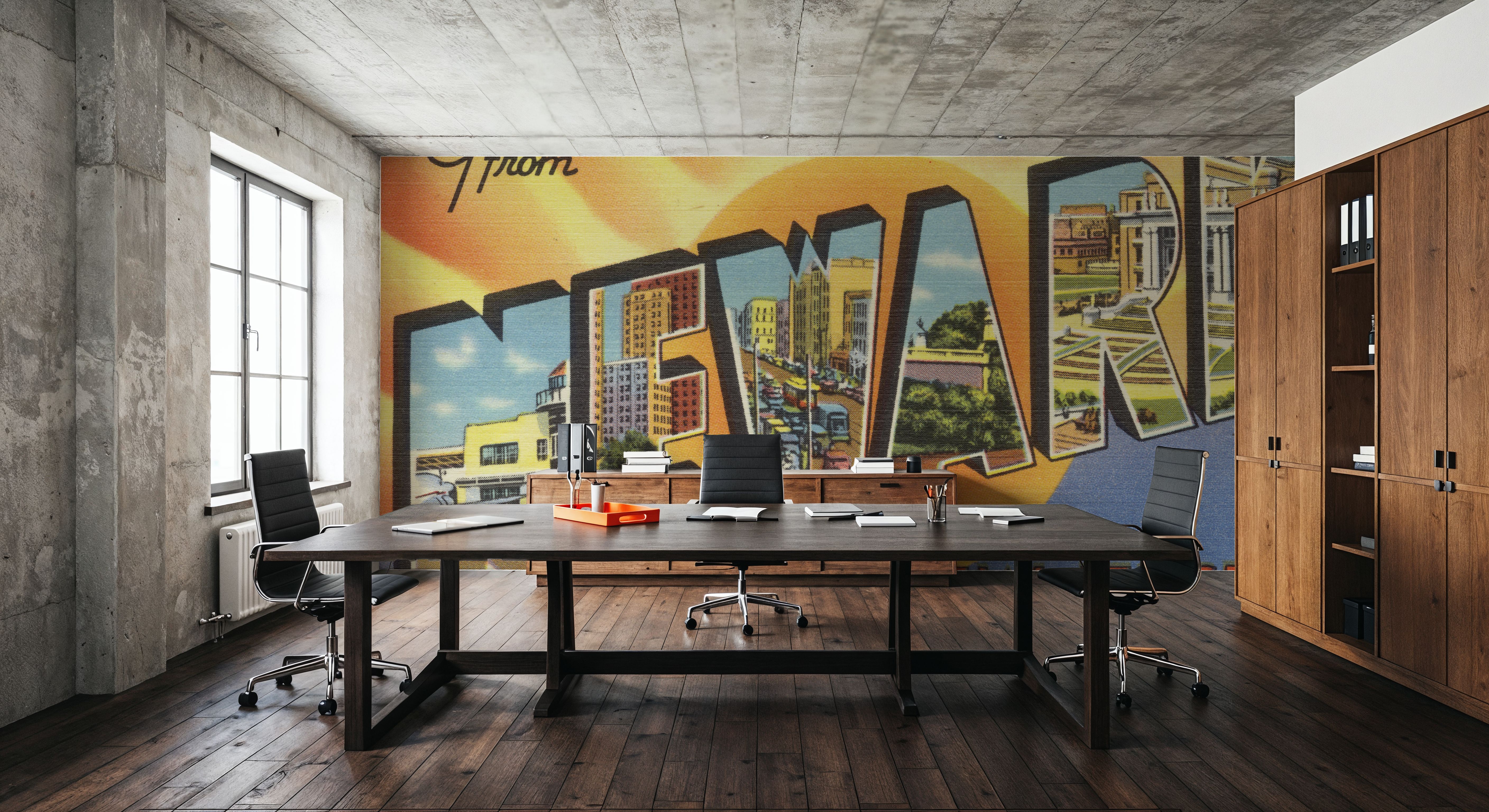 Greetings from Newark - Screenprint Postcard, Wallpaper