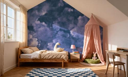 Painted Dreamy Clouds, Purple