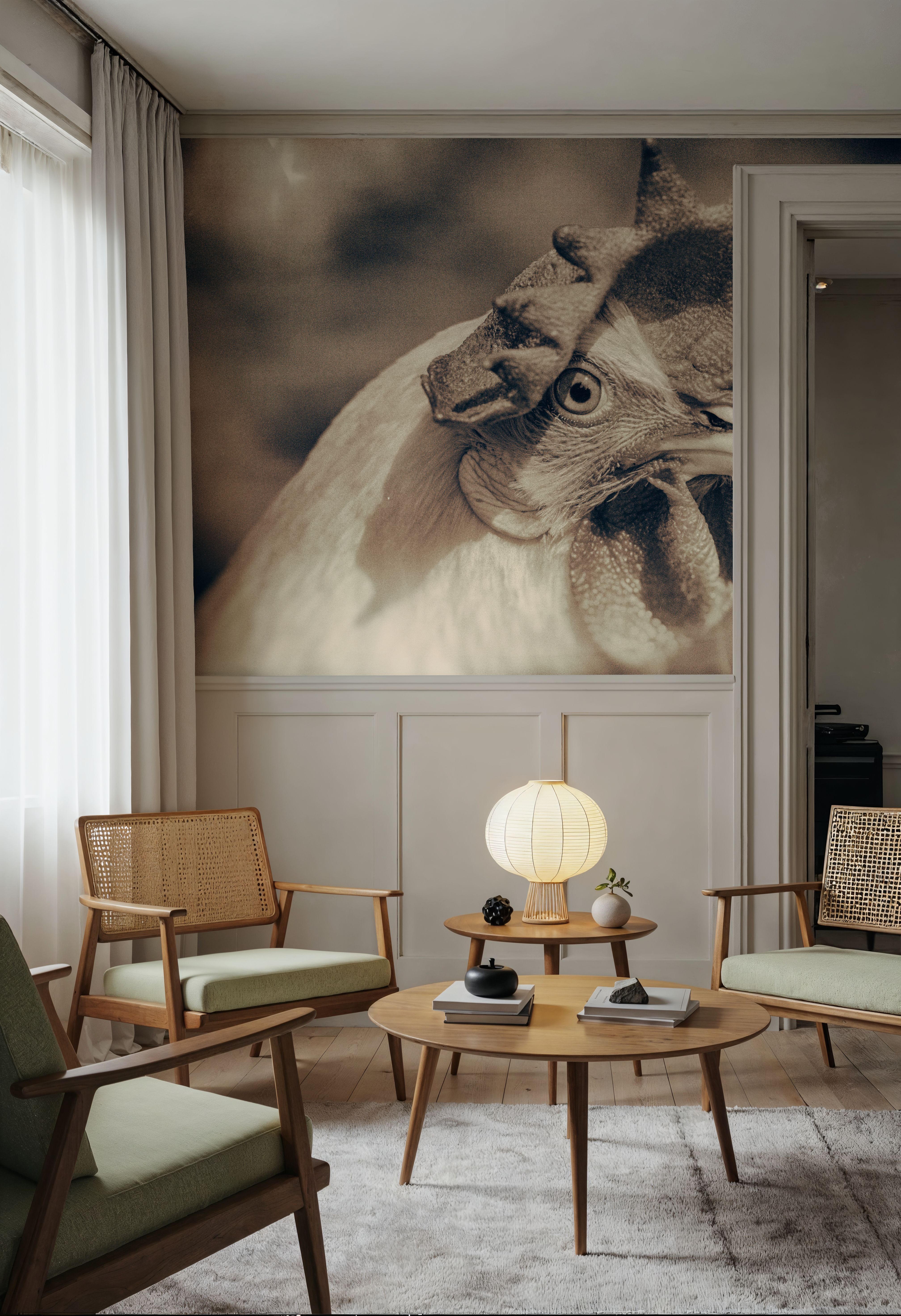 Chicken in the Sun I Sepia