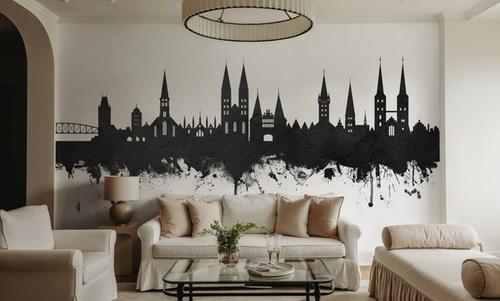 Lubeck Germany Skyline Black & White