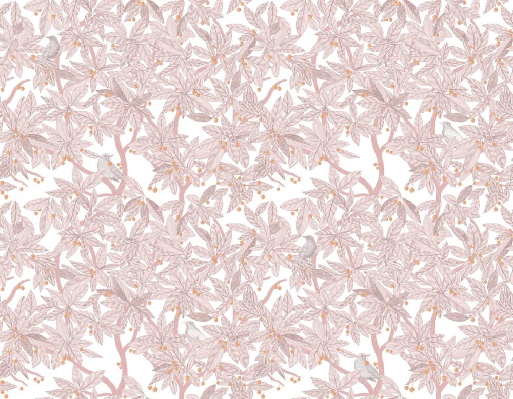 Cherry Tree Birds, Blush Pink