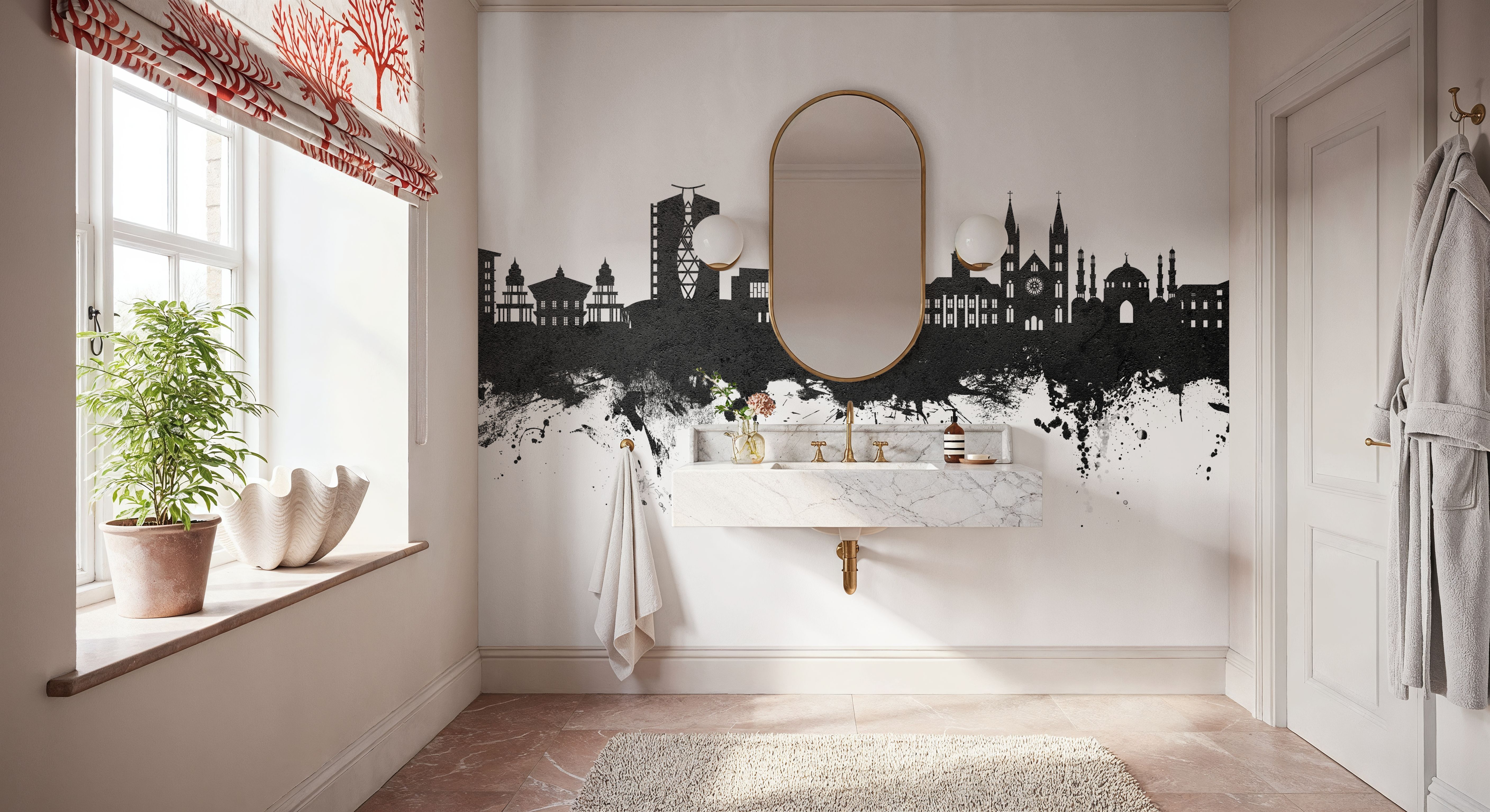 Paramaribo Suriname Skyline Black & White