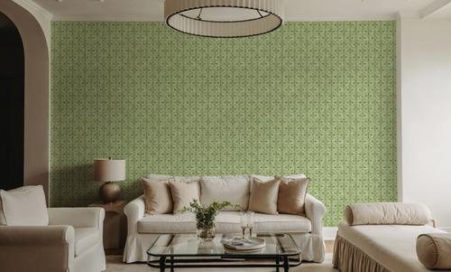 Quatrefoil Watercolor Trellis, Grass