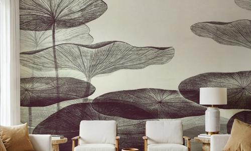 Subtle Water Lily Drawing, Graphite