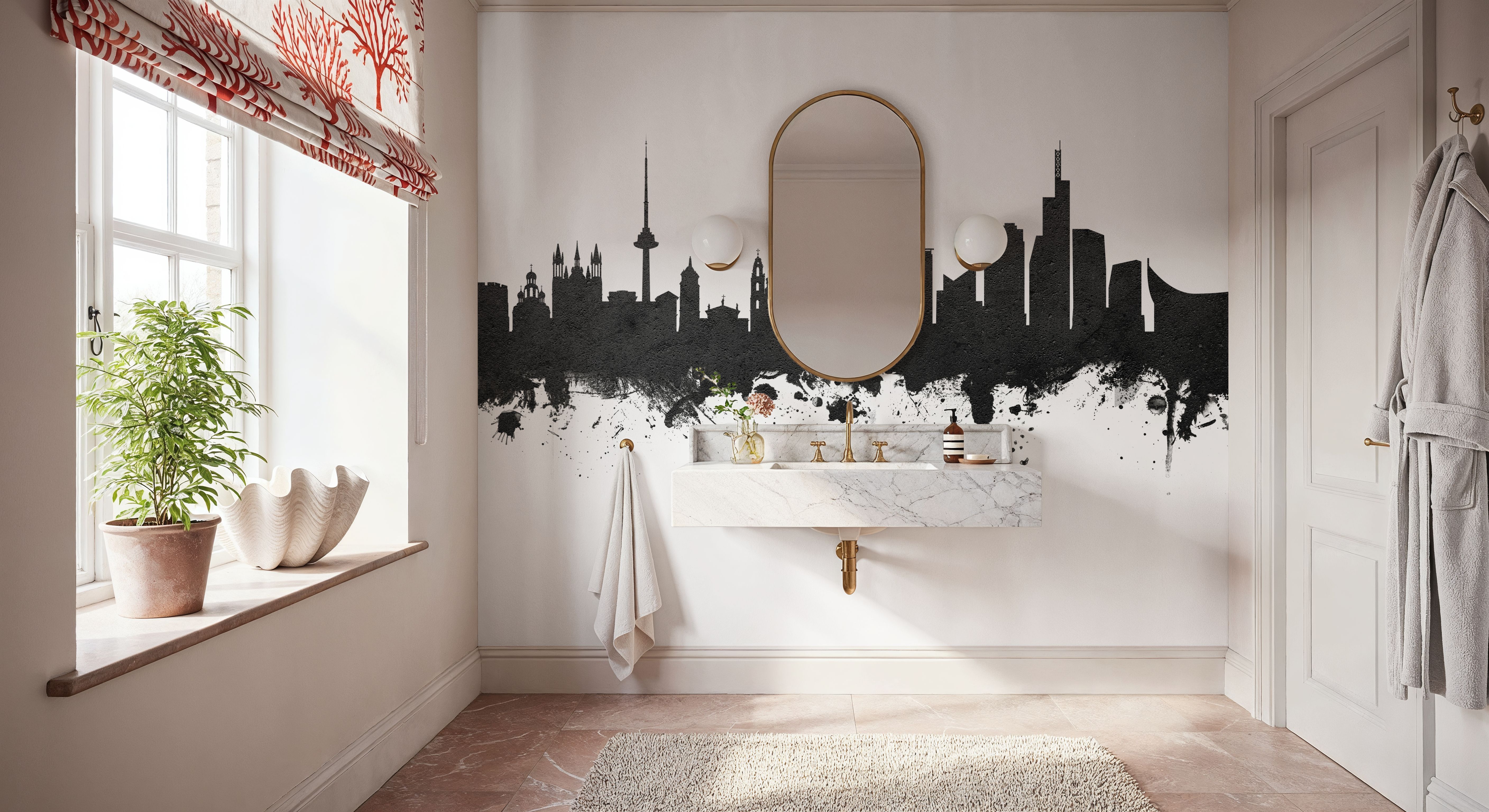 Vilnius Lithuania Skyline Black & White