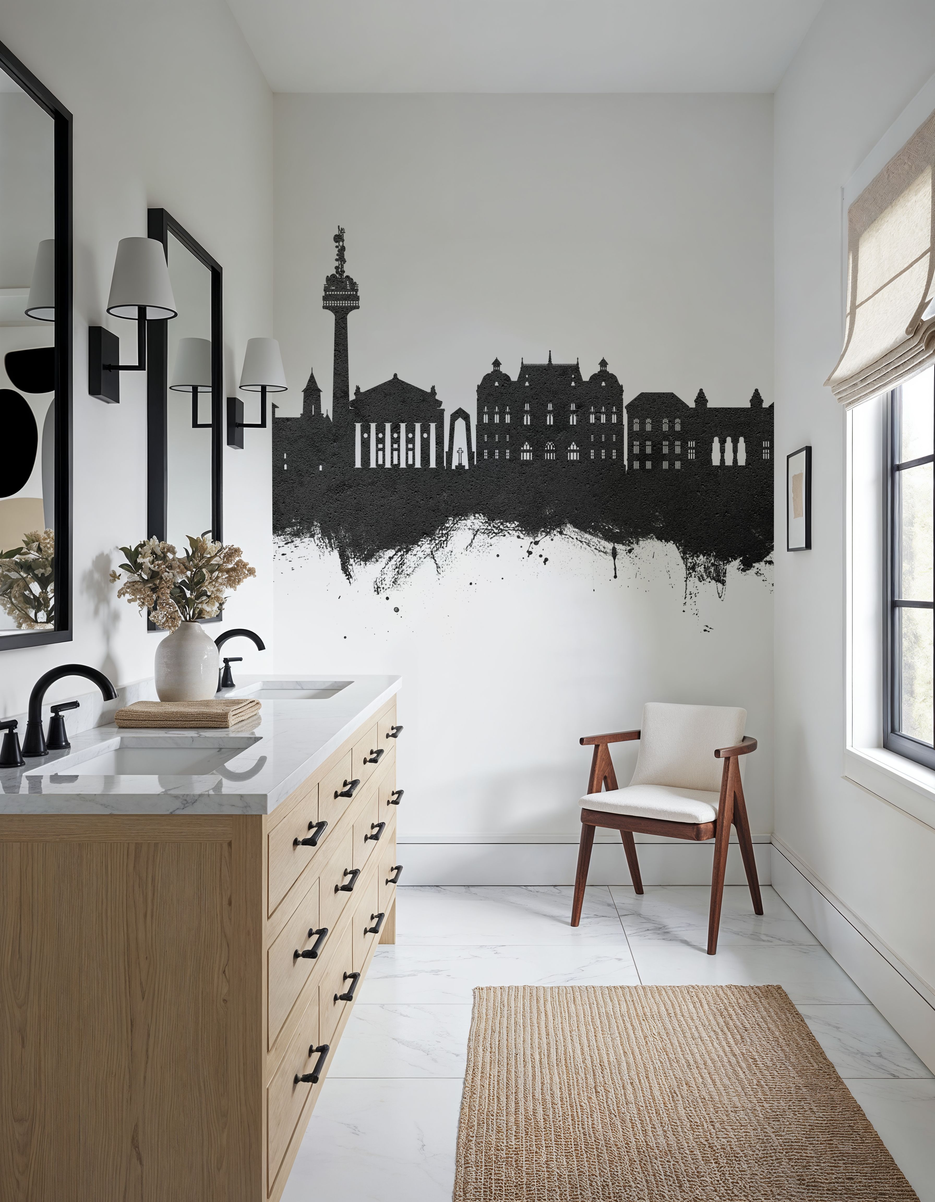 Galaţi Romania Skyline Black & White