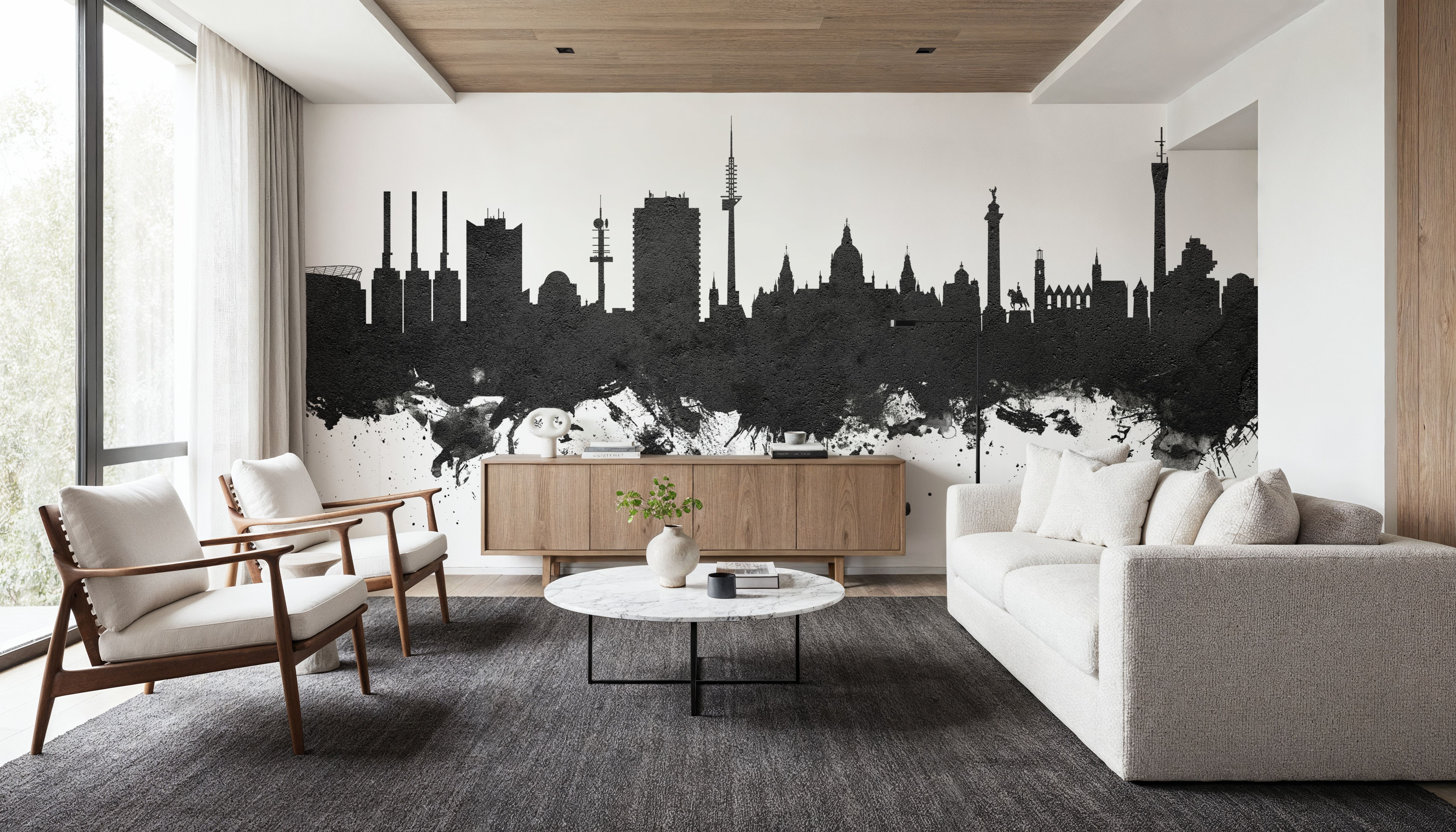 Hannover Germany Skyline Black & White
