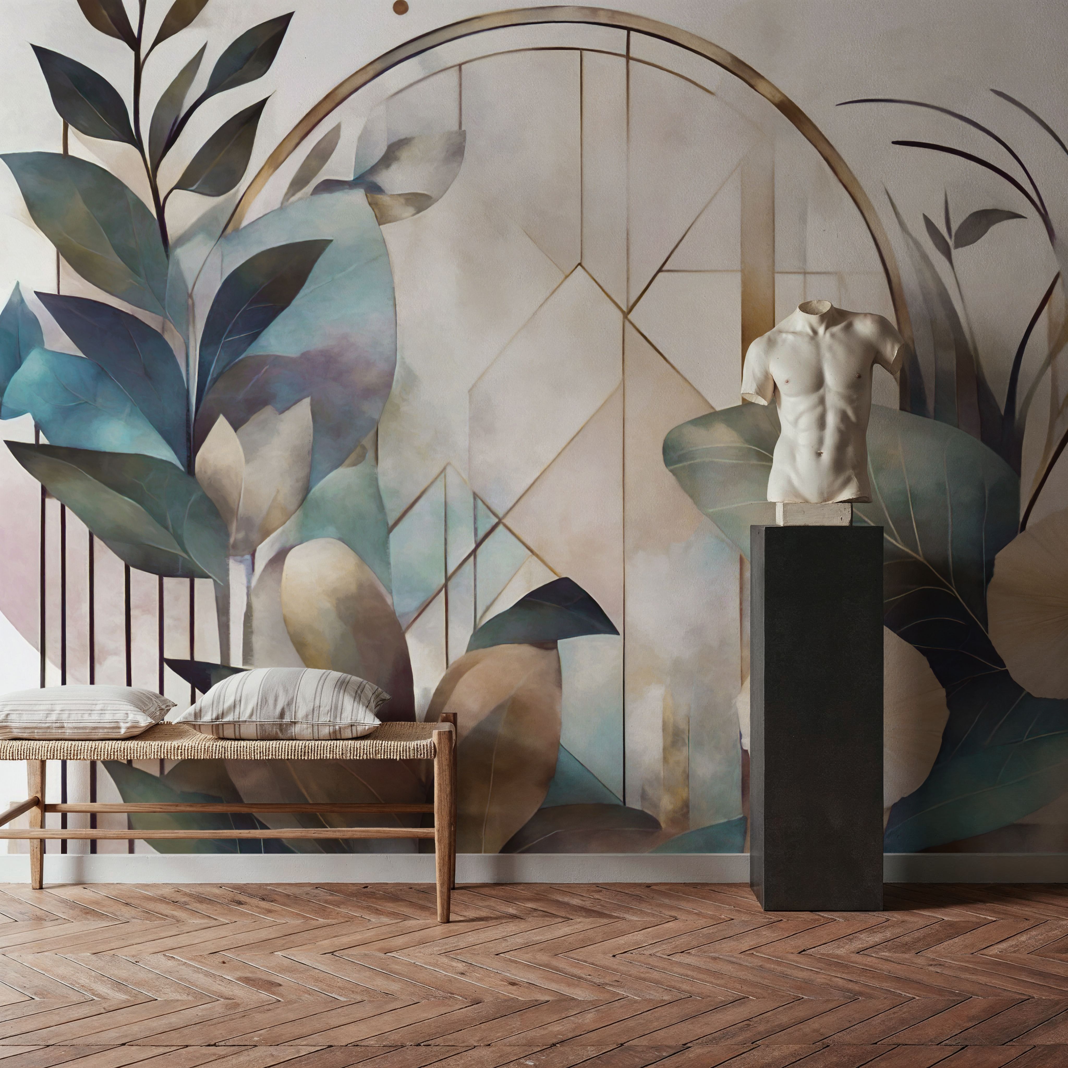 Art Deco Floral Geometry Yellow