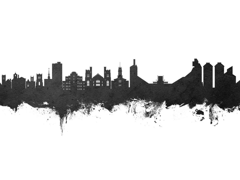 Boulder Colorado Skyline Black & White