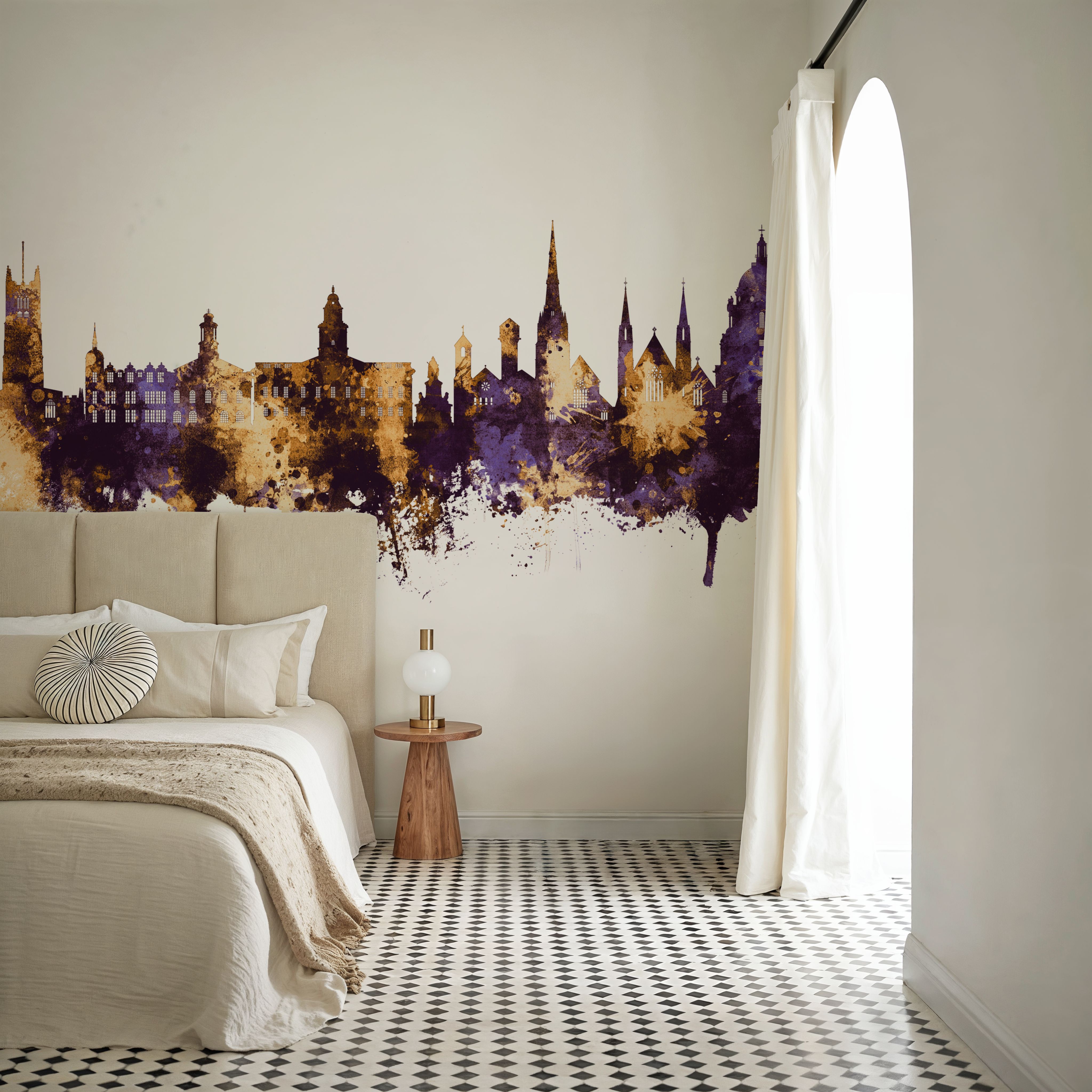 Lancaster England Skyline Purple & Gold