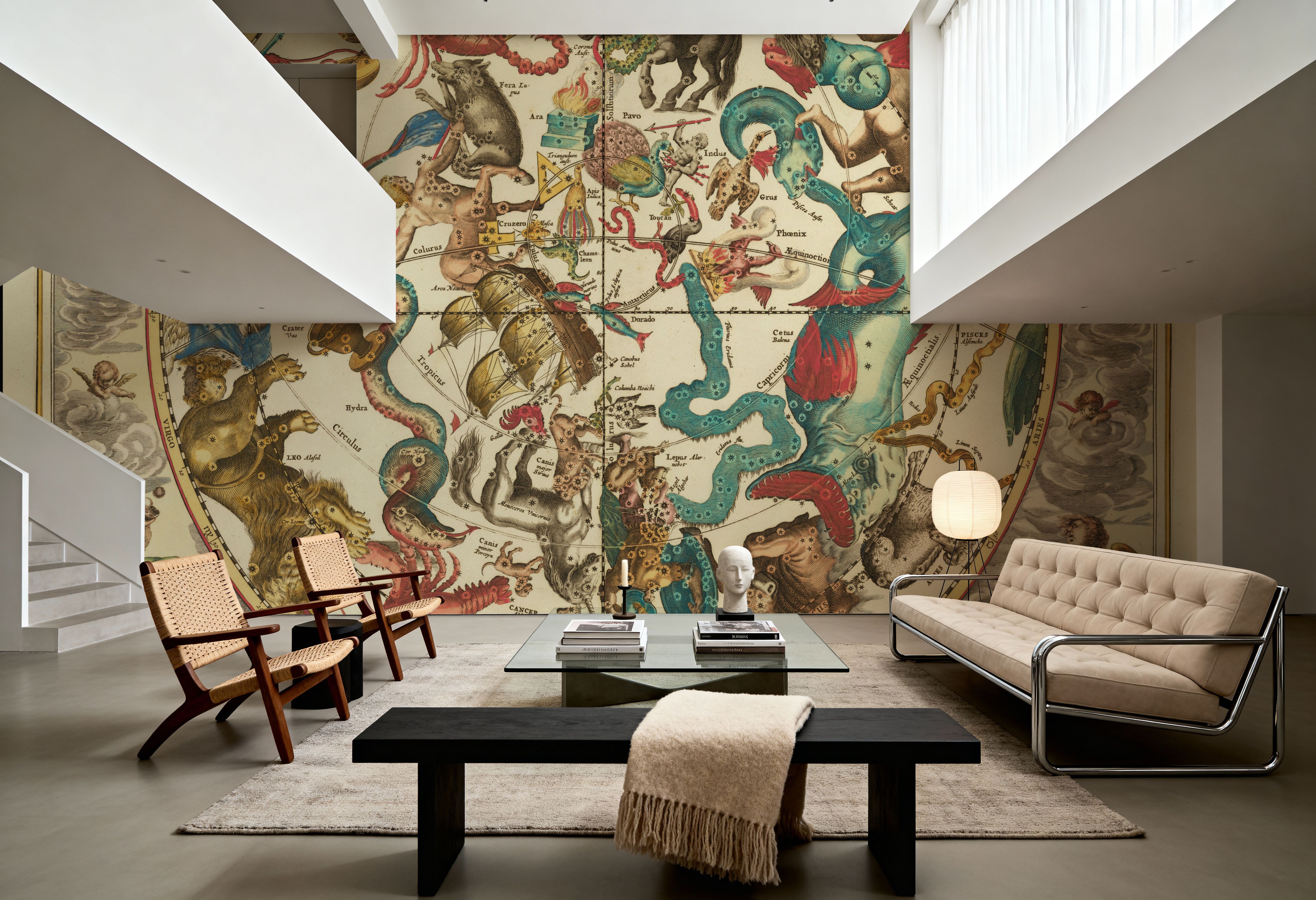 Antique Celestial Chart, Haemisphaerium Stellatum Australe Antiquum, Wallpaper