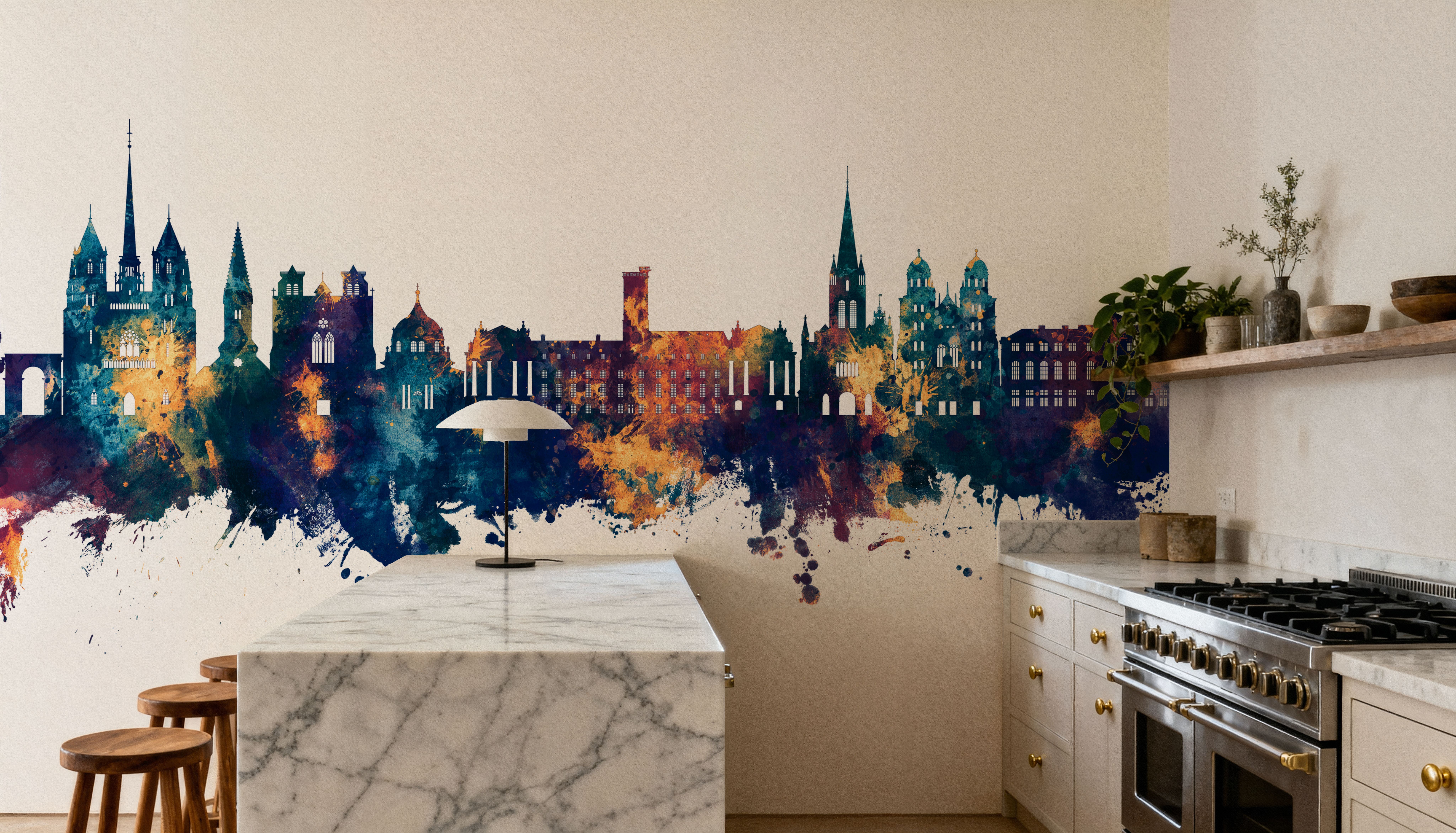 Dijon France Skyline Blue & Bronze