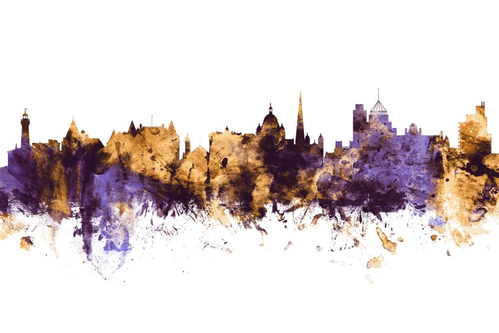 Victoria Canada Skyline Purple & Gold