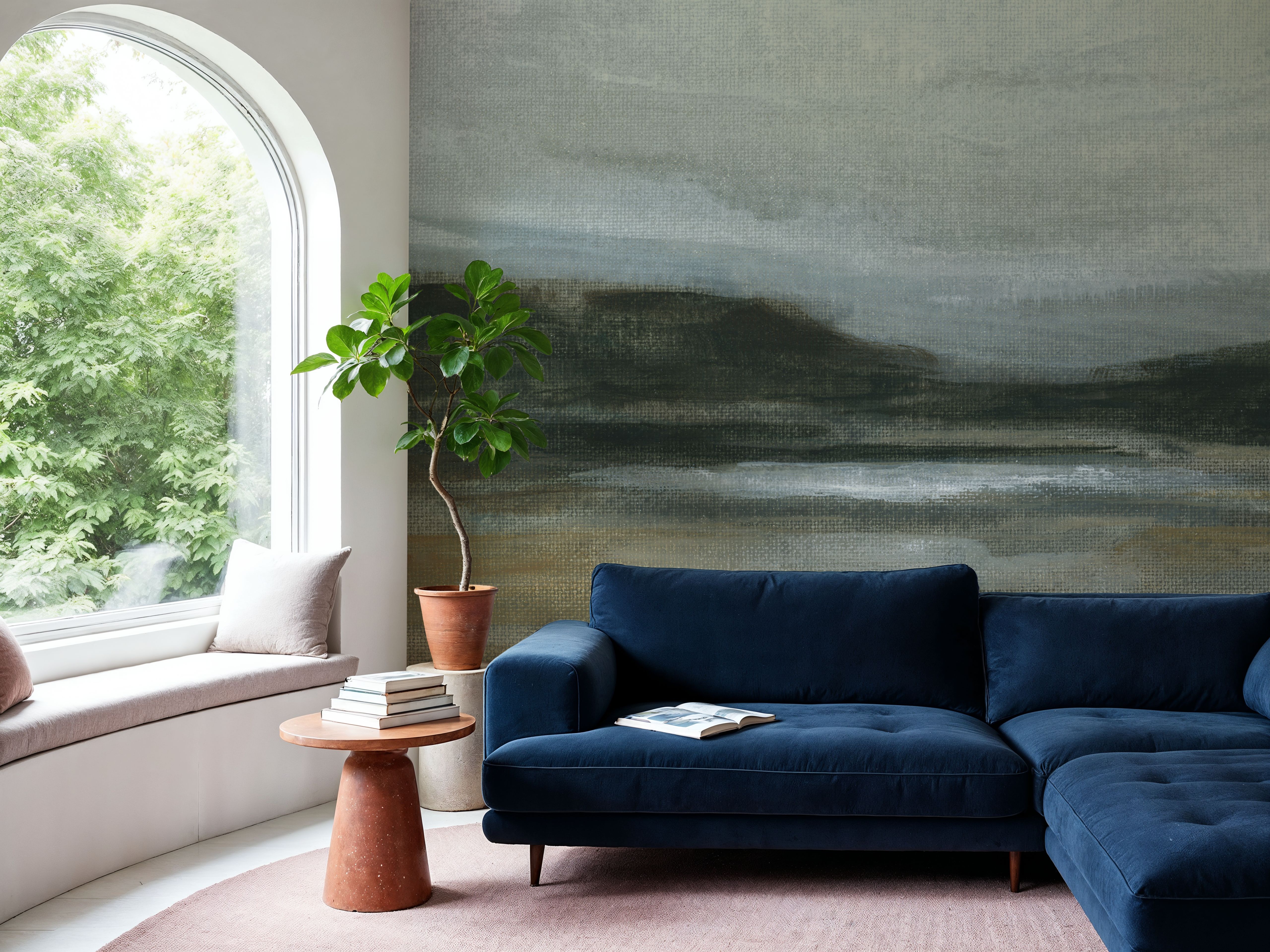 Misty River Valley on Canvas