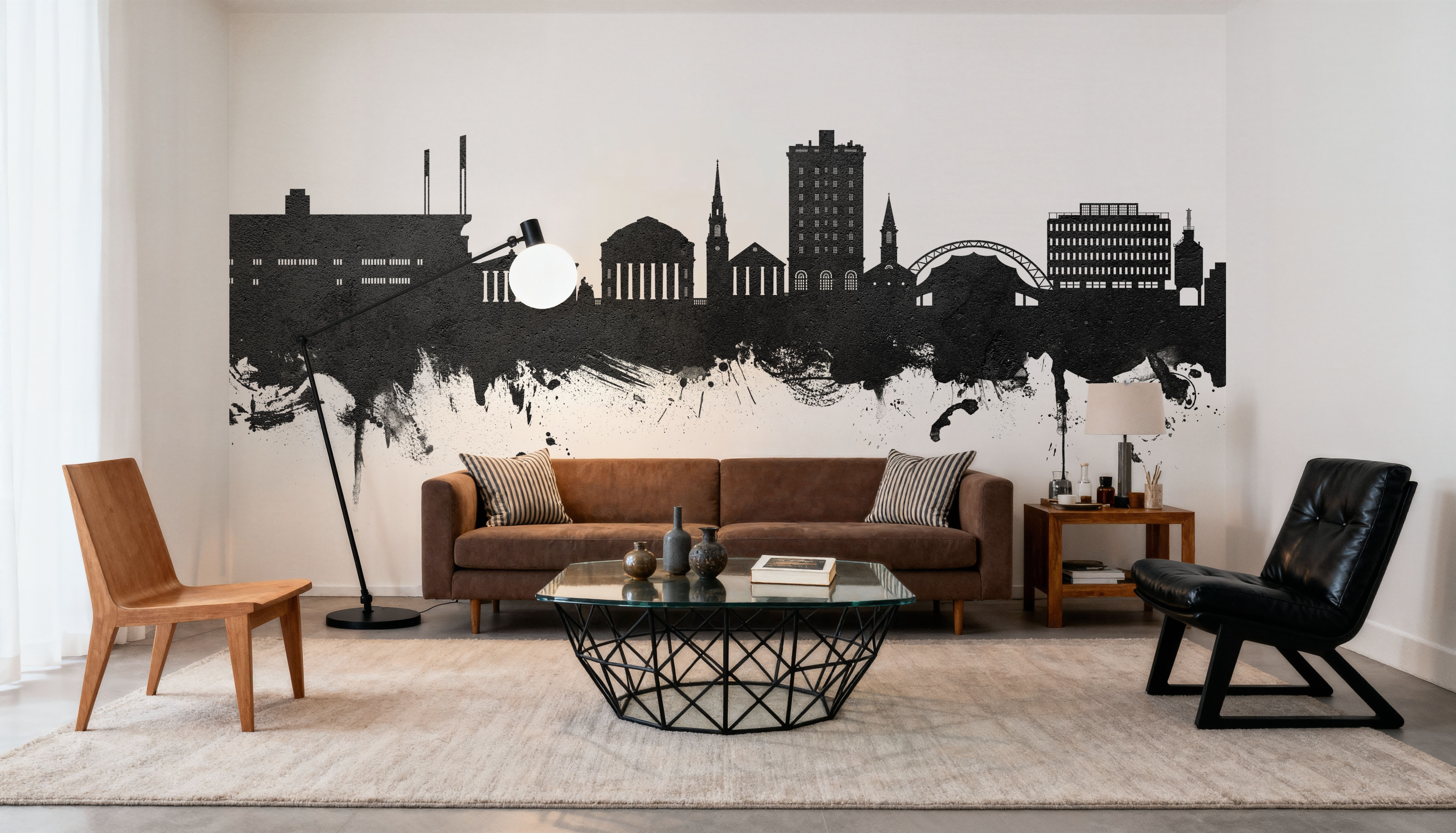 Charlottesville Virginia Skyline Black & White